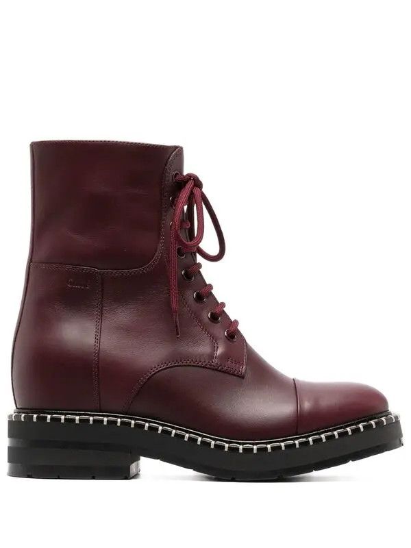 Chloe o1y0825 Ankle Boots in Burgundy Size US 9.5 / IT 39.5 - 1 Thumbnail