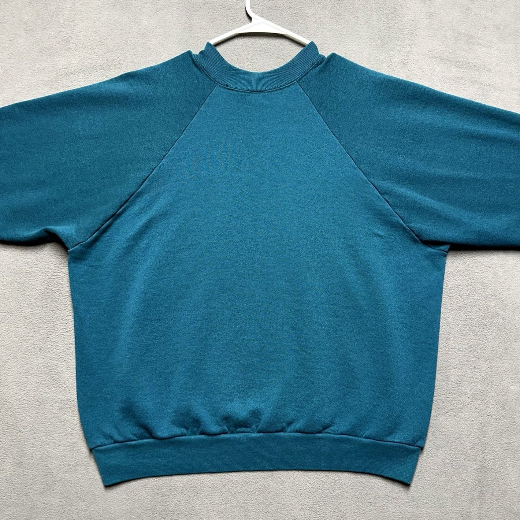 Fruit Of The Loom Vintage Fruit of the Loom Sweatshirt Womens XL Teal Blank Crewneck USA 90s Size XL / US 12-14 / IT 48-50 - 2 Thumbnail