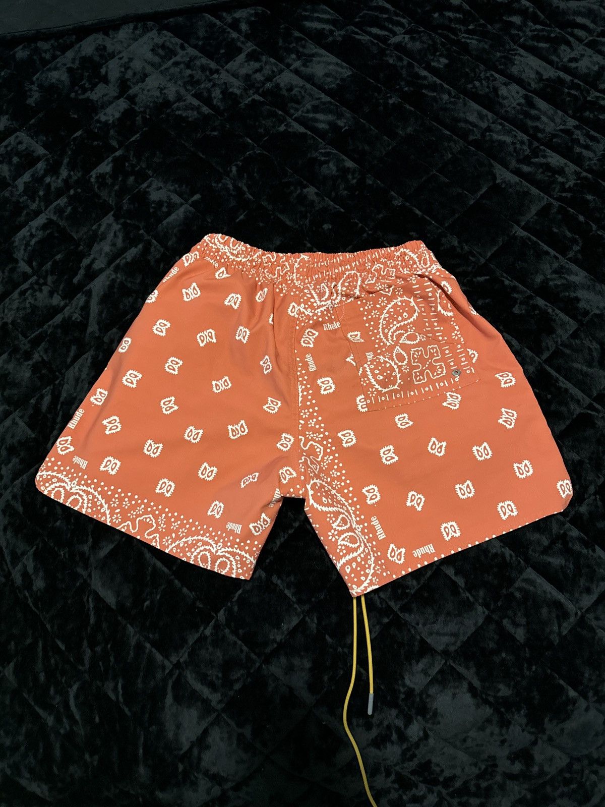 Rhude Paisley Print Orange Shorts