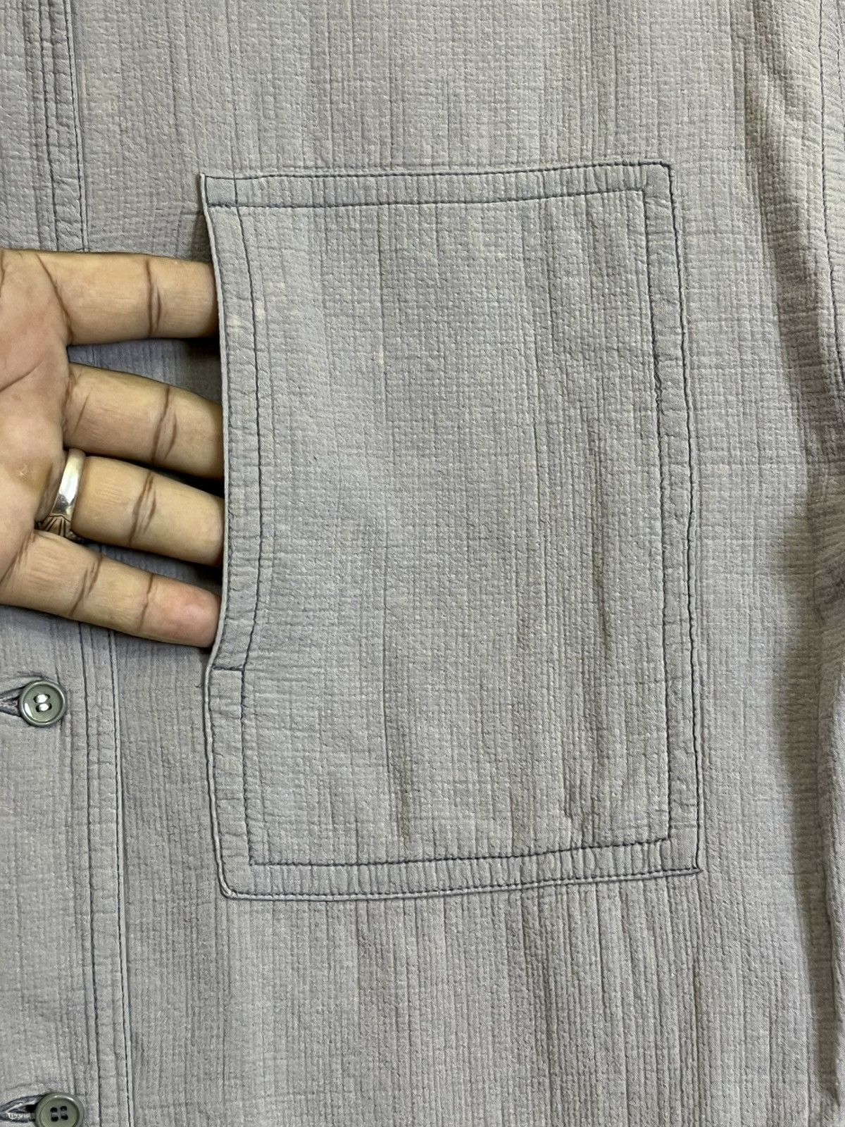 Issey Miyake Vintage ISSEY MIYAKE single pocket button ups faded shirt Size US M / EU 48-50 / 2 - 5 Thumbnail
