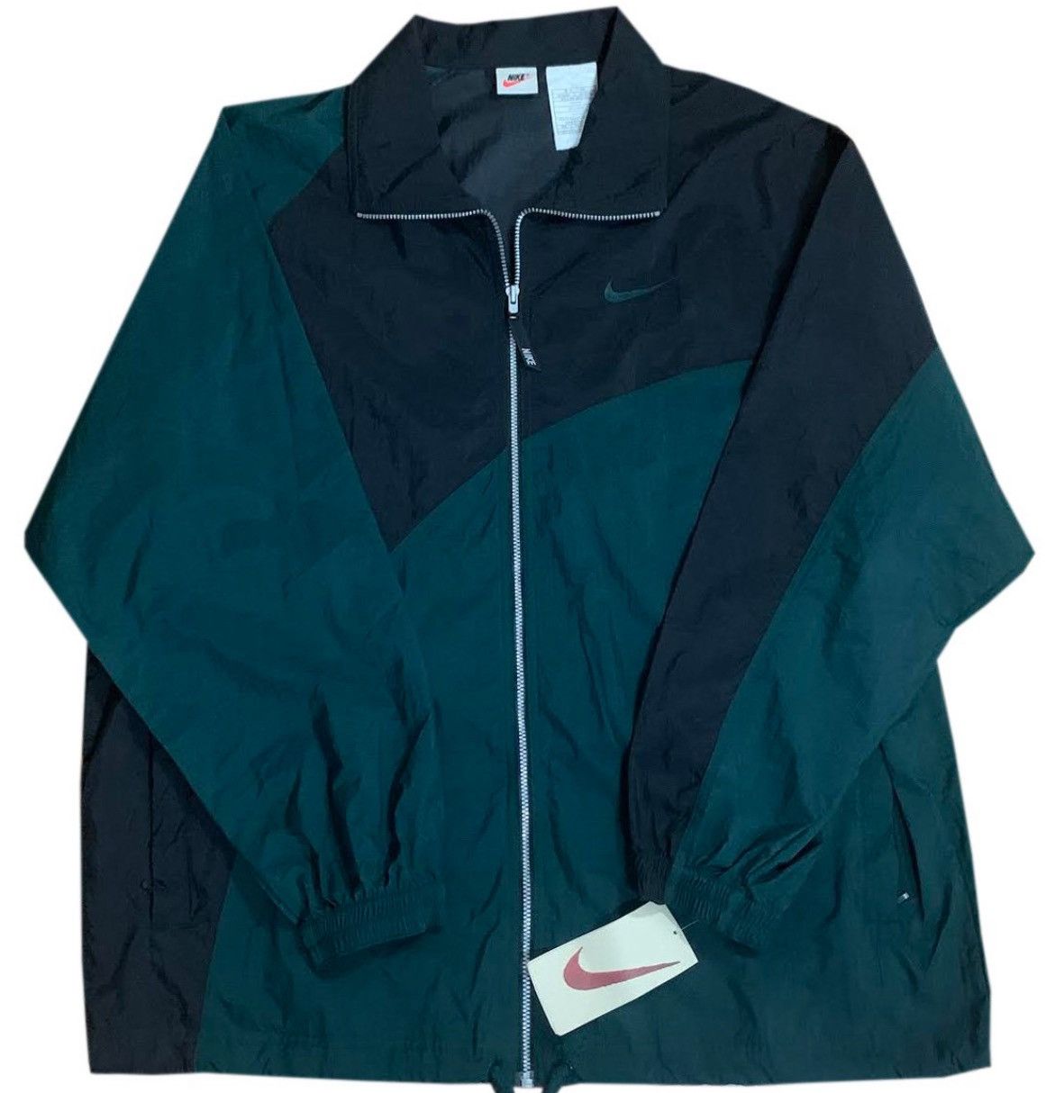 image of Vintage Nike Green / Black Split Windbreaker (Size L) NWT in Black/Green, Men's (Size Large)