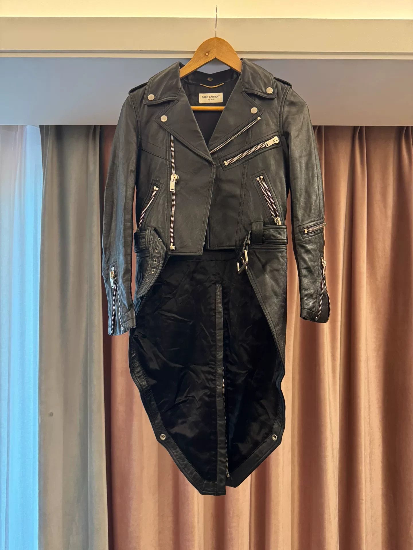 Saint Laurent Paris Saint Laurent Black Leather Jacket Size S / US 4 / IT 40 - 1 Thumbnail