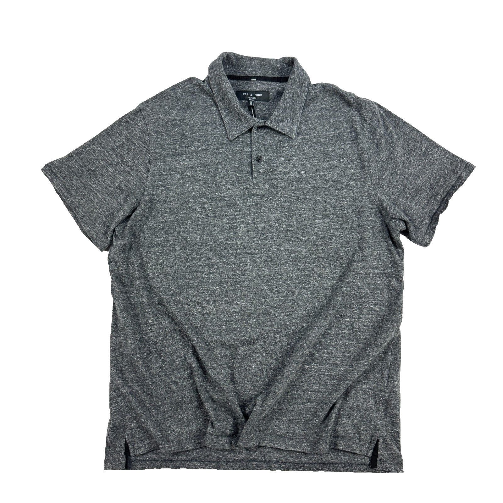 Rag & Bone Rag & Bone Gray Heathered Cotton Polo Shirt XL Size US XL / EU 56 / 4 - 1 Thumbnail