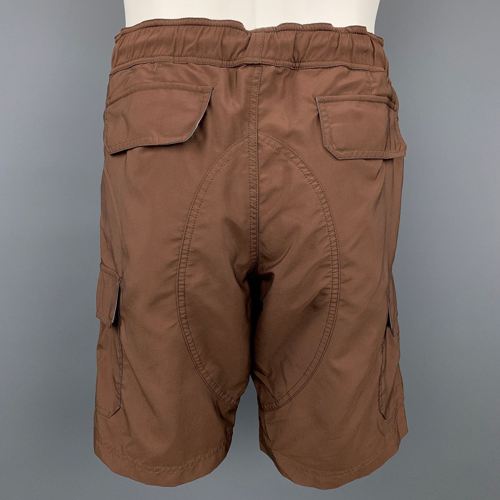 Brunello Cucinelli BRUNELLO CUCINELLI Brown Cargo Polyester Cargo Swim Trunks Size US 34 / EU 50 - 2 Thumbnail