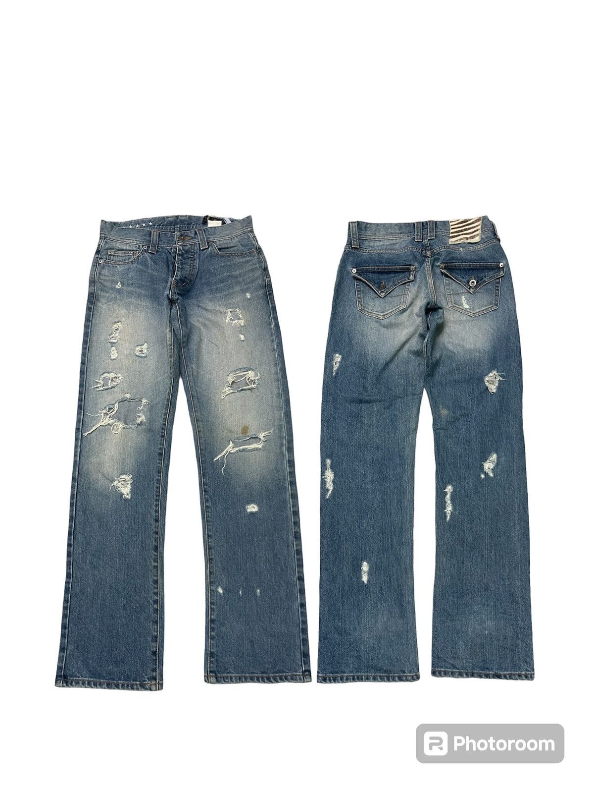 Japanese Brand 2000s HYSTERIC GLAMOUR INSPIRED BRAND SOY DISTRESSED DESIGN Size US 29 - 1 Thumbnail