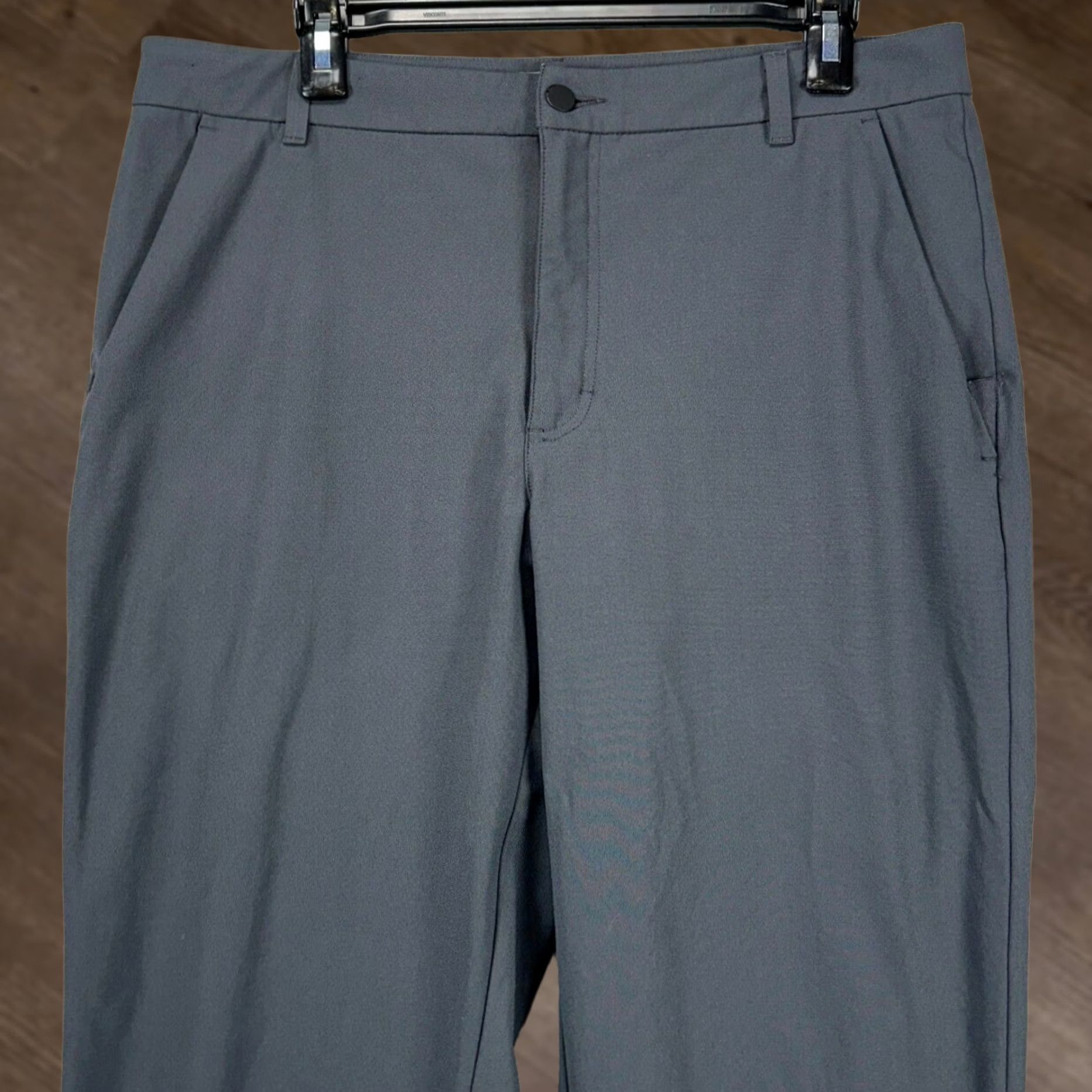 Vintage VRST Chino Pants Mens 35X32 Gray Flat Front Stretch Performance Tech Straight Size US 35 - 1 Thumbnail