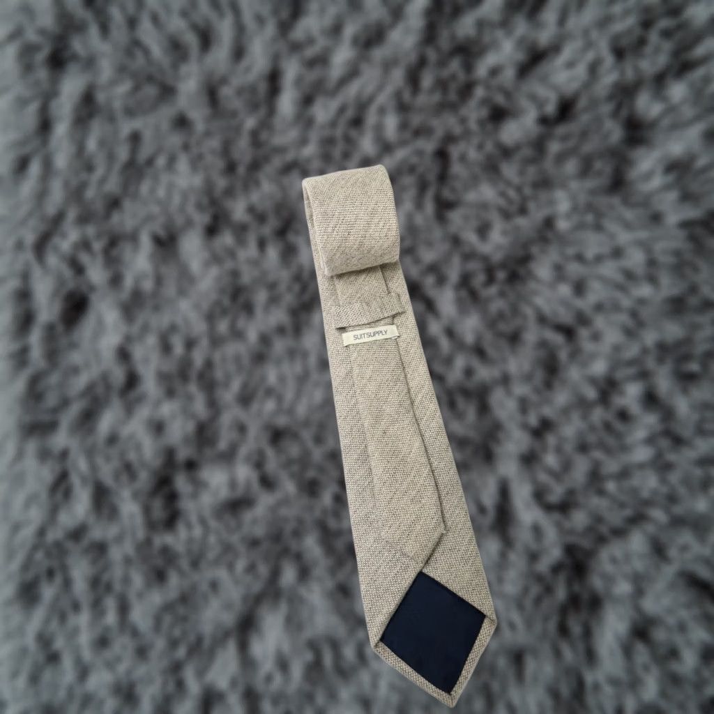 Suitsupply Suitsupply Tie Men’s 150 x 8 CM Wool & Silk Pointed Classic Beige Melange Tie Adults Regular Size Beig e Melange Size ONE SIZE - 1 Thumbnail
