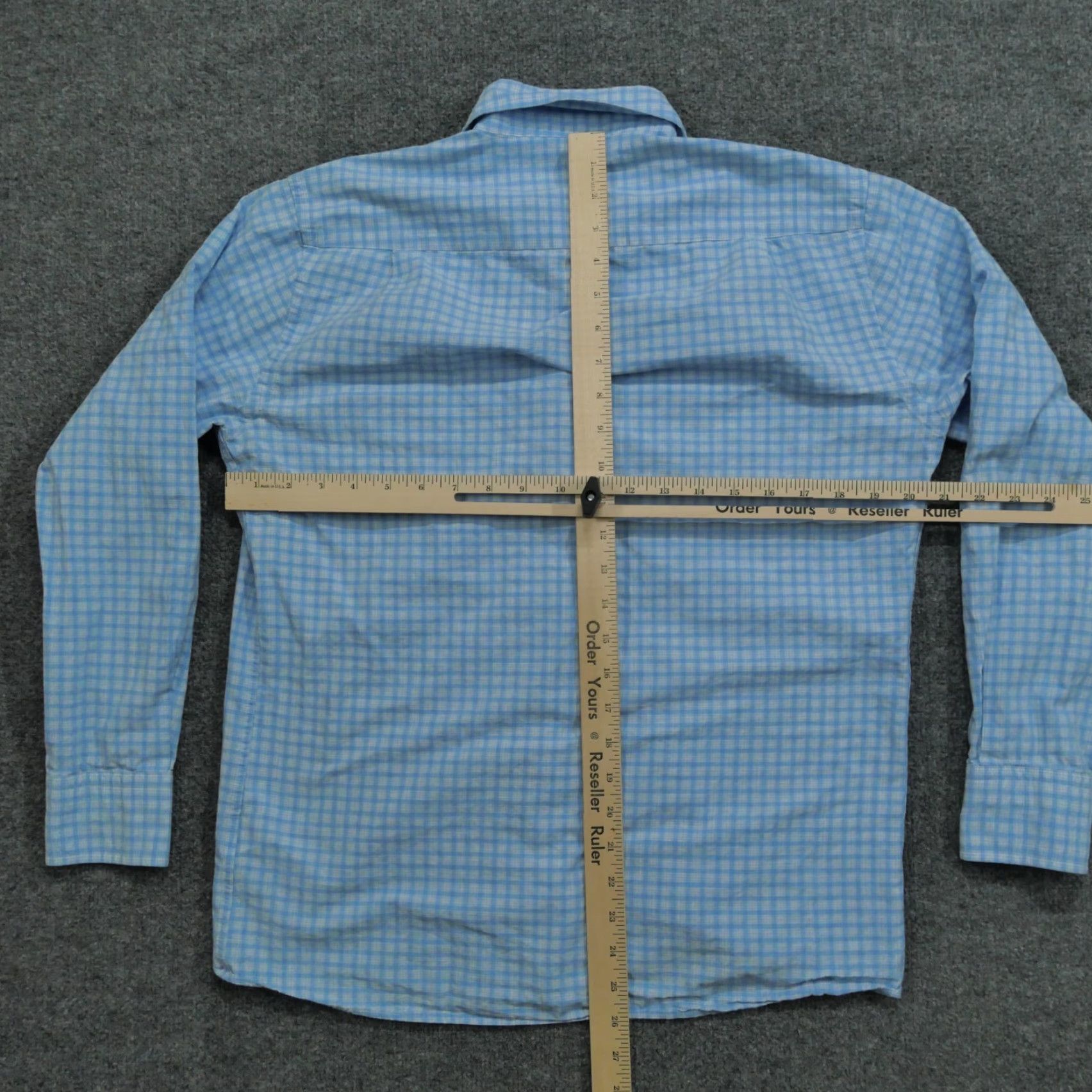 Peter Millar VINTAGE Peter Millar Shirt Mens M Blue Plaid Button Up Long Sleeve Chambray Size US M / EU 48-50 / 2 - 6 Thumbnail