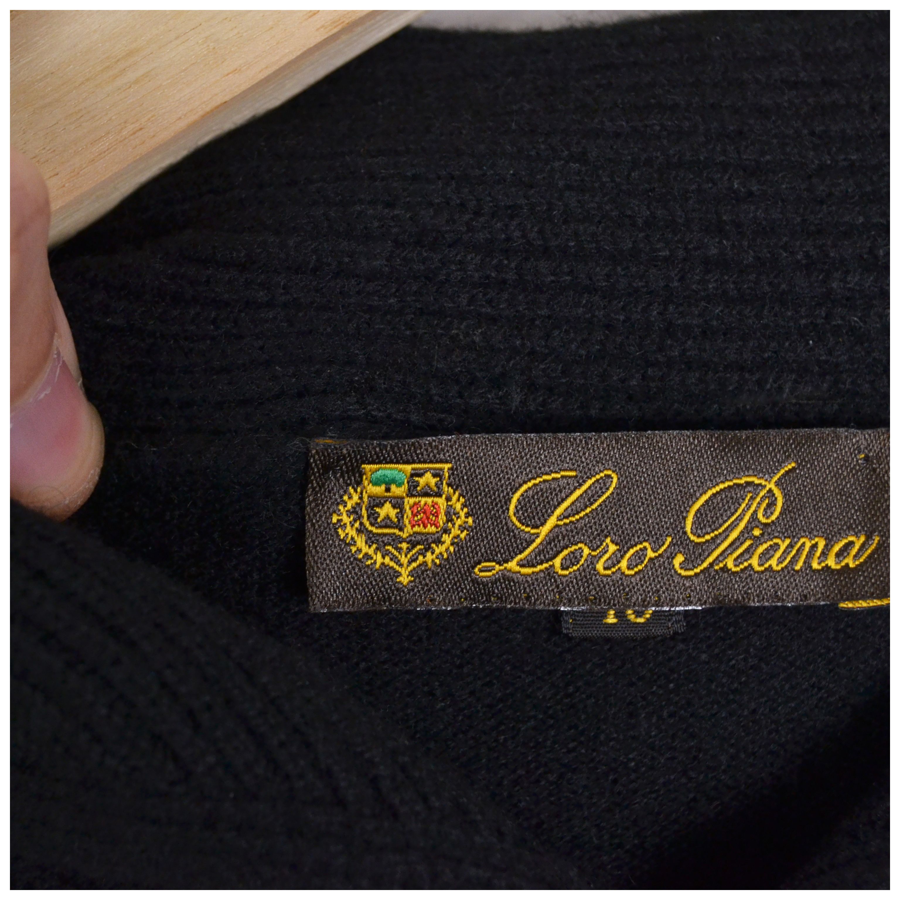 Loro Piana Vintage Loro Piana Black Cashmere Shawl Collar Sweater Size XL / US 12-14 / IT 48-50 - 14 Thumbnail