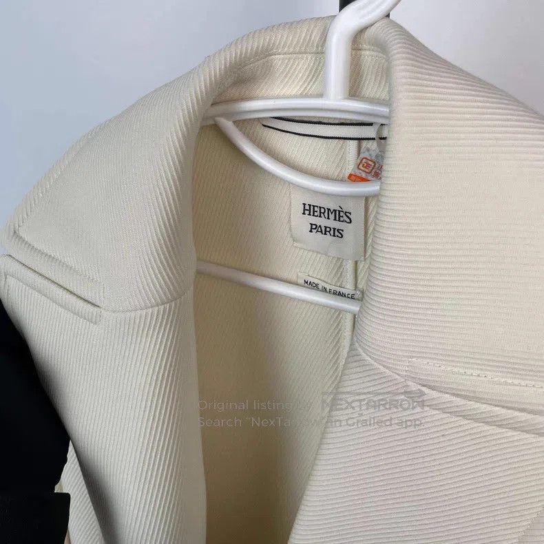 Hermes Hermes White short coat Size XXS / US 00 / IT 34 - 3 Thumbnail