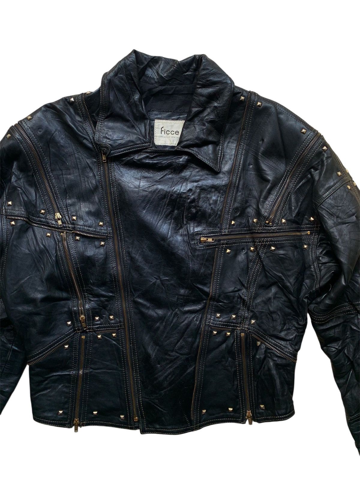 Yoshiyuki Konishi Vintage ficce multi zipper studded sheepskin leather jacket Size US L / EU 52-54 / 3 - 4 Thumbnail