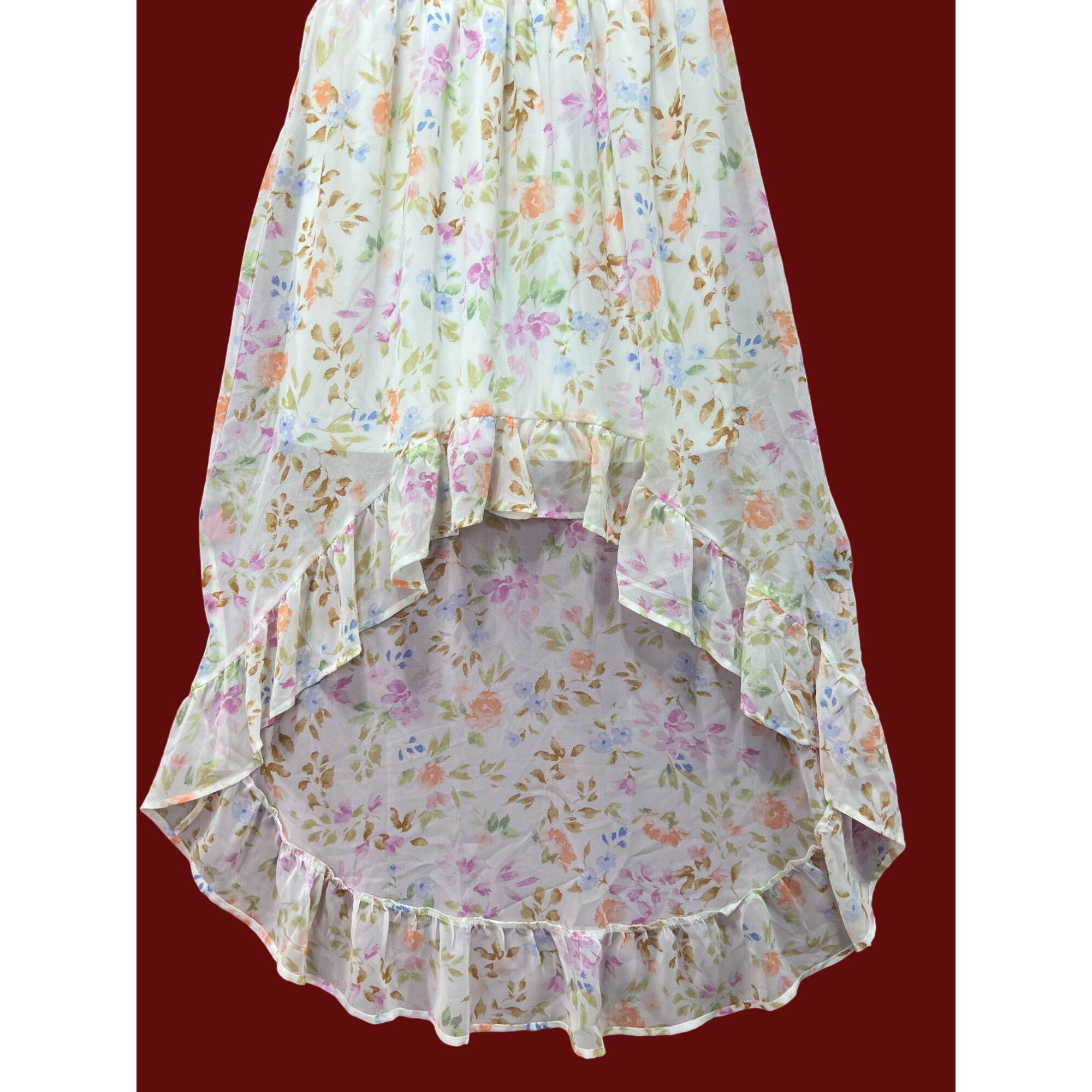 rue21 Rue 21 - Women's Summer Sleeveless High Low Hem Ruffle Flora Size M / US 6-8 / IT 42-44 - 19 Thumbnail