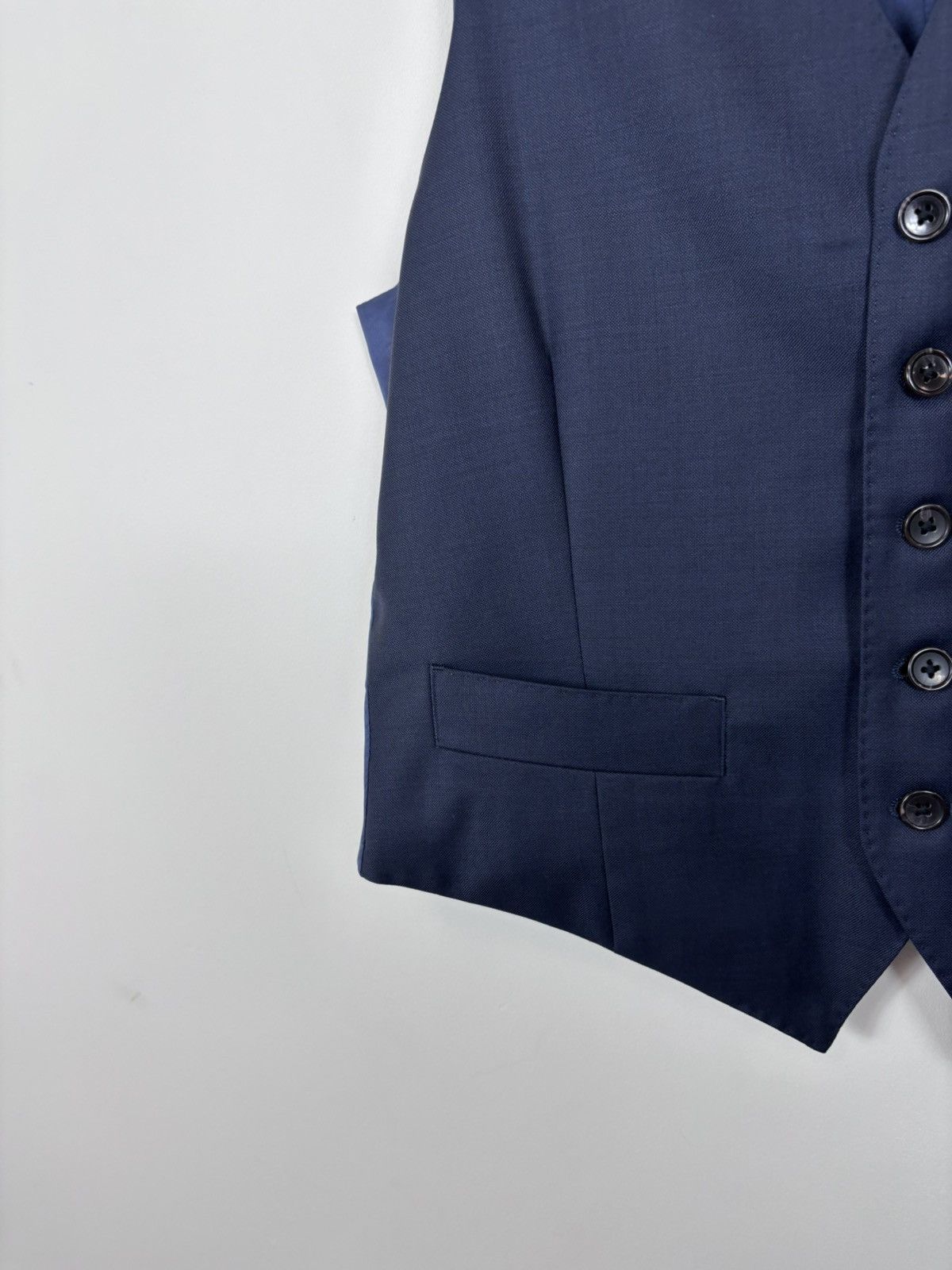 Suitsupply Suitsupply Lazio Men’s Navy Blue Wool Waistcoat Vest Size 34S - 7 Thumbnail