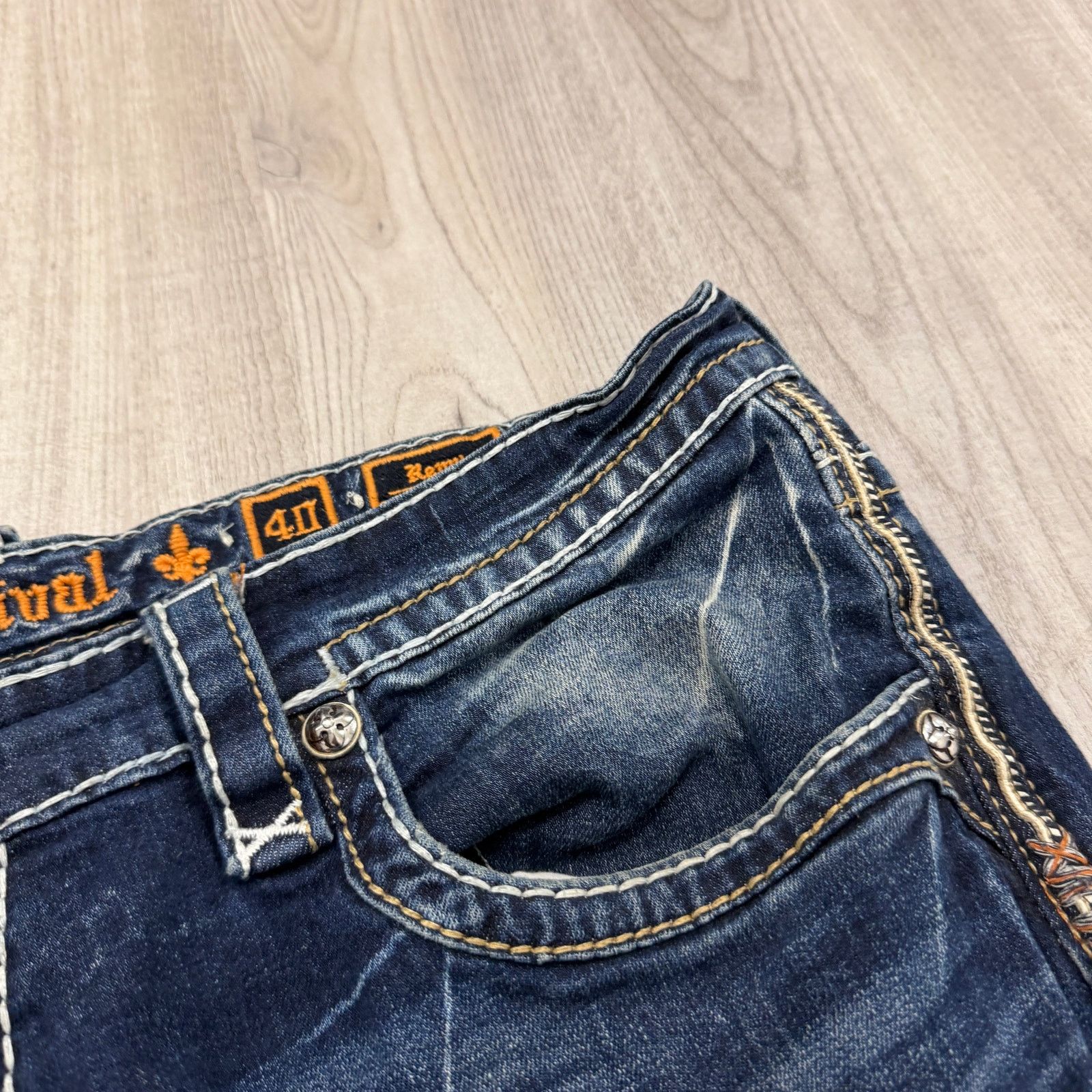 Rock Revival Rock Revival Remy Relaxed Straight Jeans 40 (Fits 40x32) Size US 40 / EU 56 - 6 Thumbnail