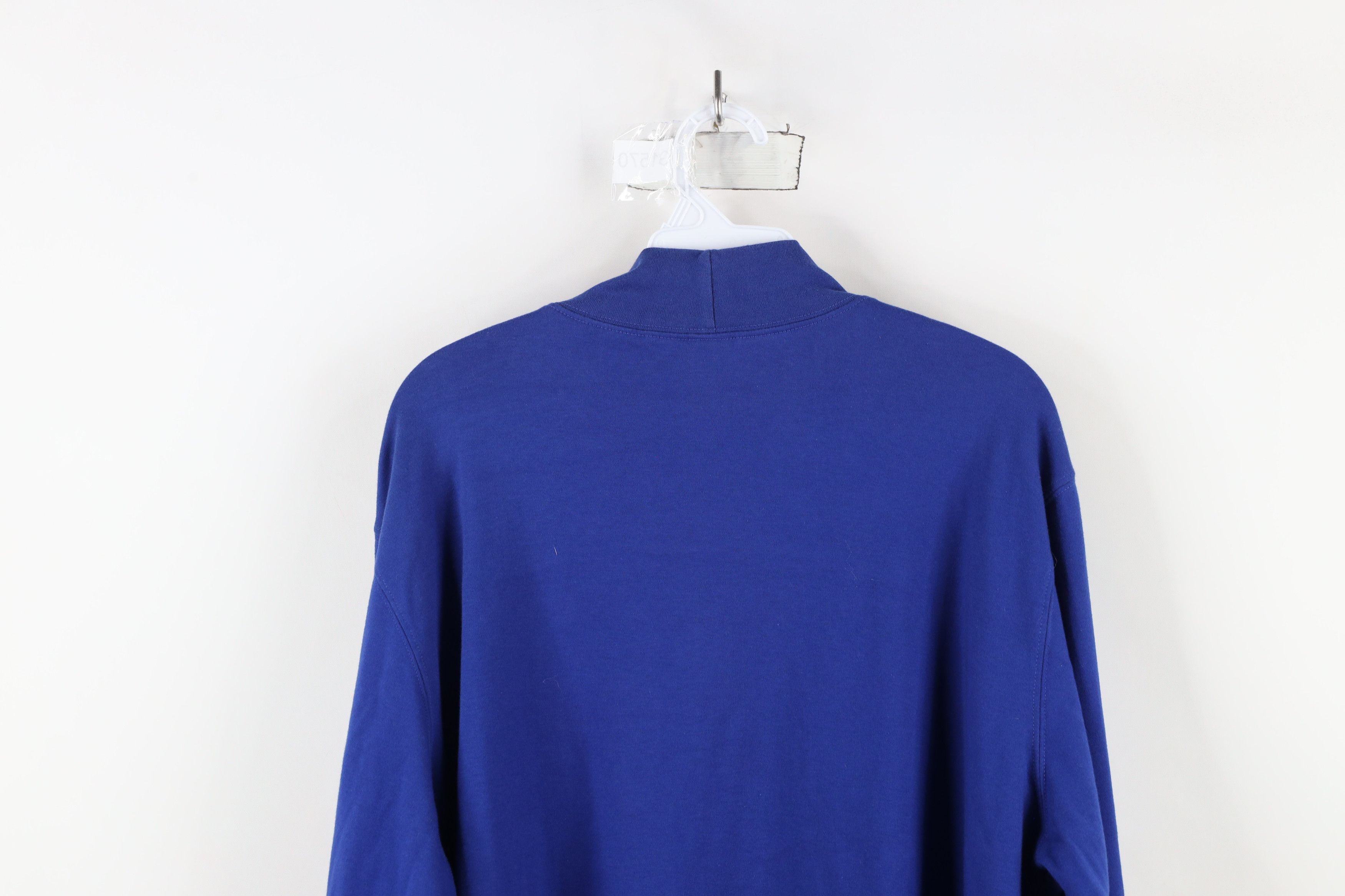Lands' End × Vintage Vintage 90s Lands End Mock Neck Long Sleeve T-Shirt Blue Size US XL / EU 56 / 4 - 10 Thumbnail