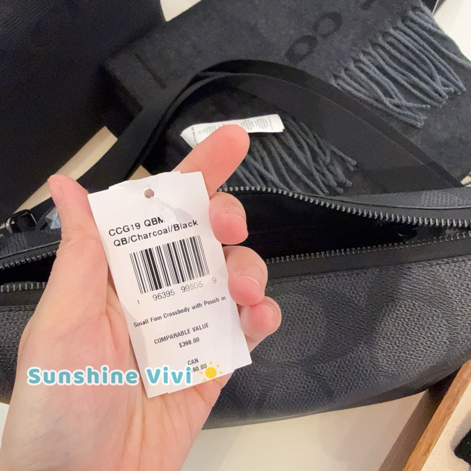 Coach NWT COACH Finn Crossbody Bag CCG19 Charcoal/Black Size ONE SIZE - 5 Thumbnail