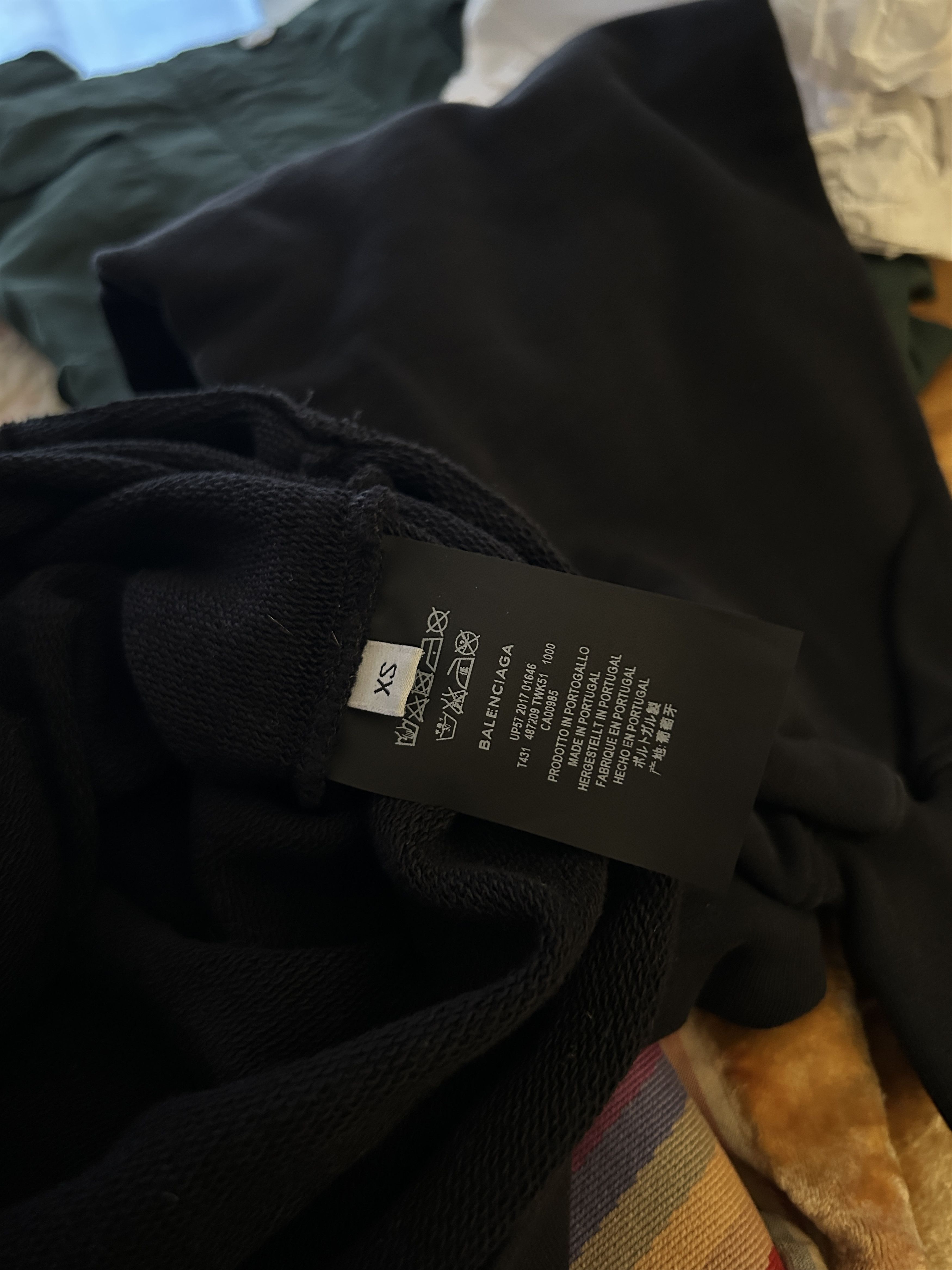 Balenciaga Sinners embroidered hooded cotton sweatshirt Black Oversized Size US XS / EU 42 / 0 - 7 Thumbnail