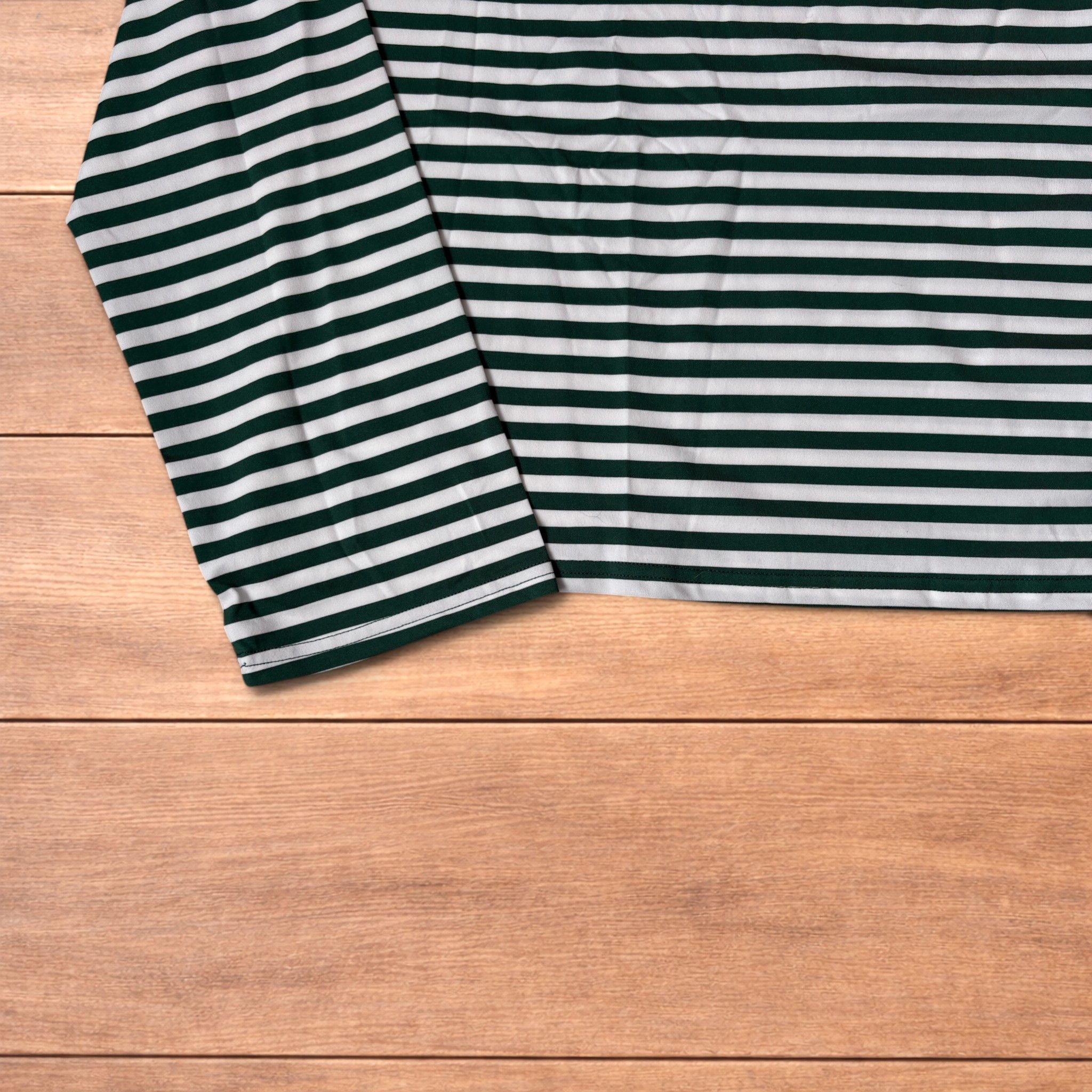 Japanese Brand Relaxed fit striped long sleeve top tshirt in green/white. Size US M / EU 48-50 / 2 - 4 Thumbnail