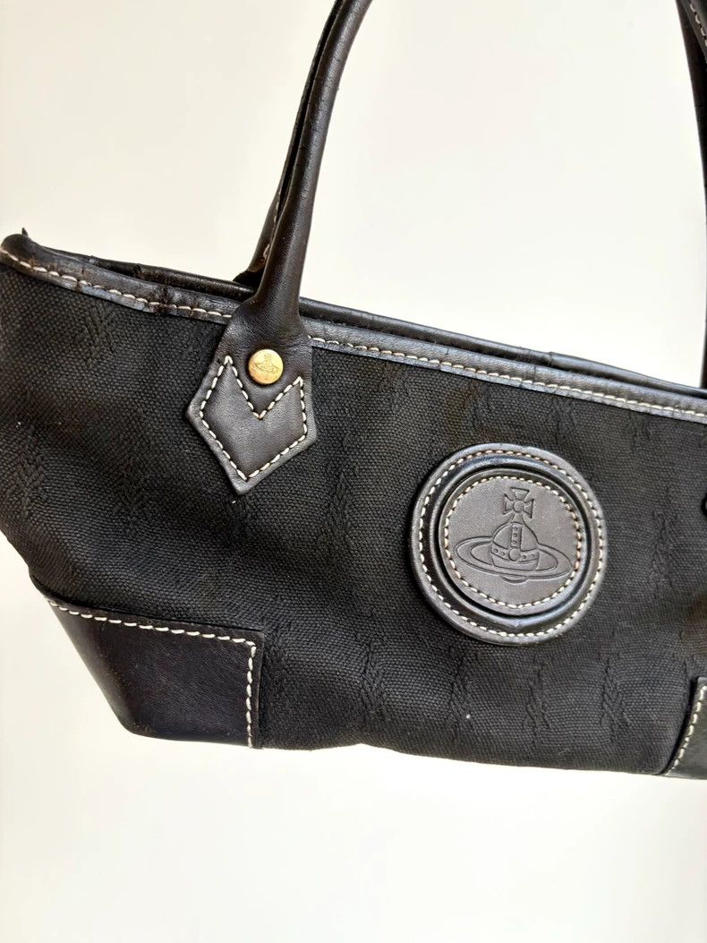 Vivienne Westwood Vivienne Westwood size os Black canvas Saturn Logo handbag Size ONE SIZE - 3 Thumbnail