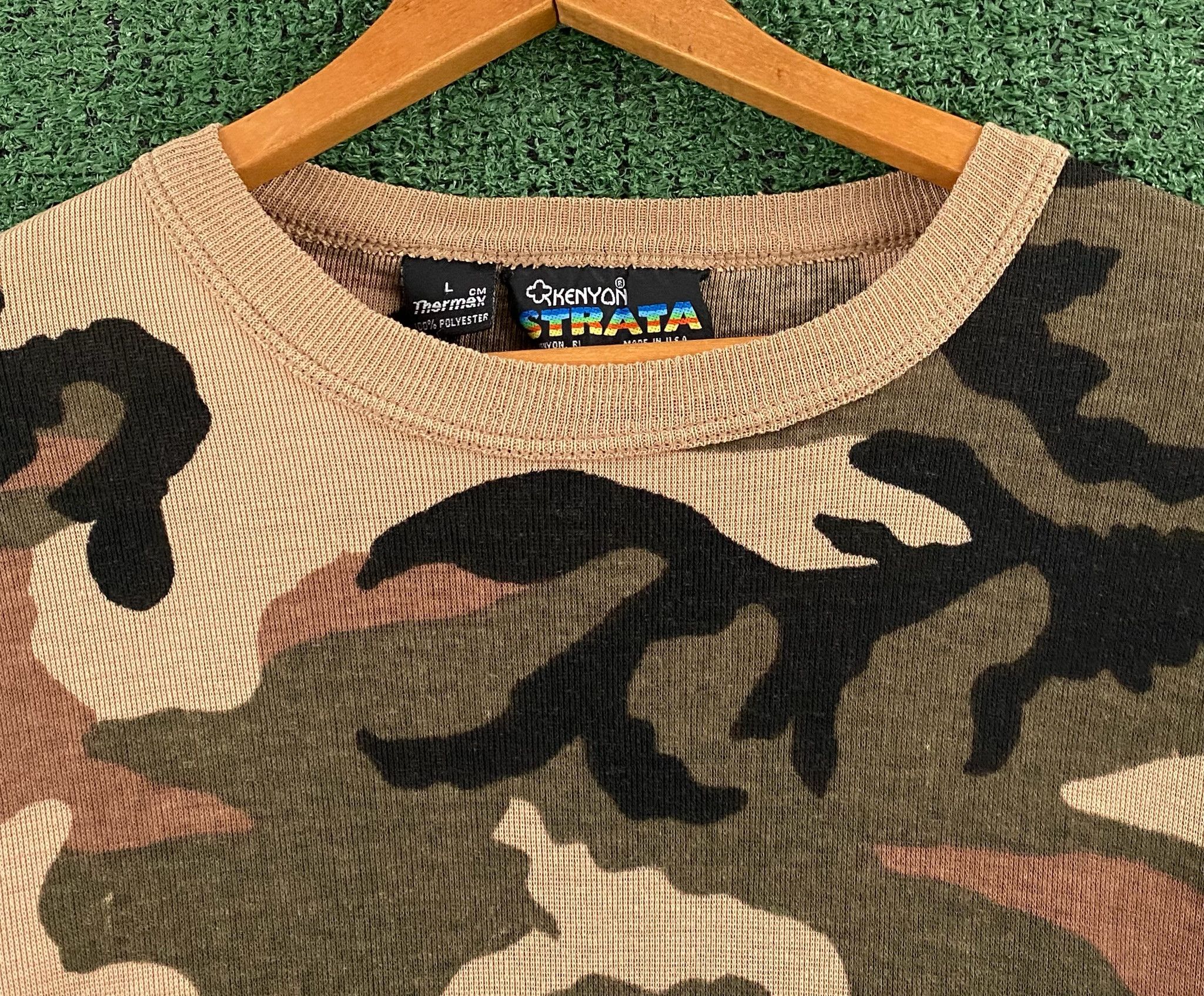 Vintage 80’s Kenyon Camouflage Thermal Long Sleeve Shirt Medium Size US M / EU 48-50 / 2 - 3 Thumbnail