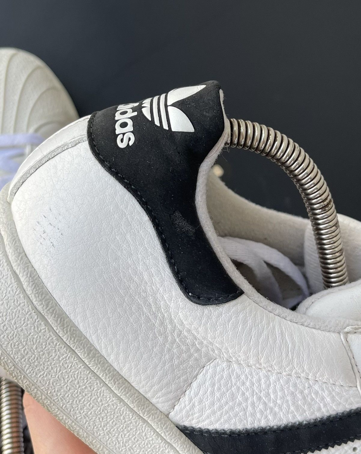 Vintage 😍 Vintage 2002 Adidas Superstar Leather Trainers Shoes White Size US 7 / EU 40 - 6 Thumbnail