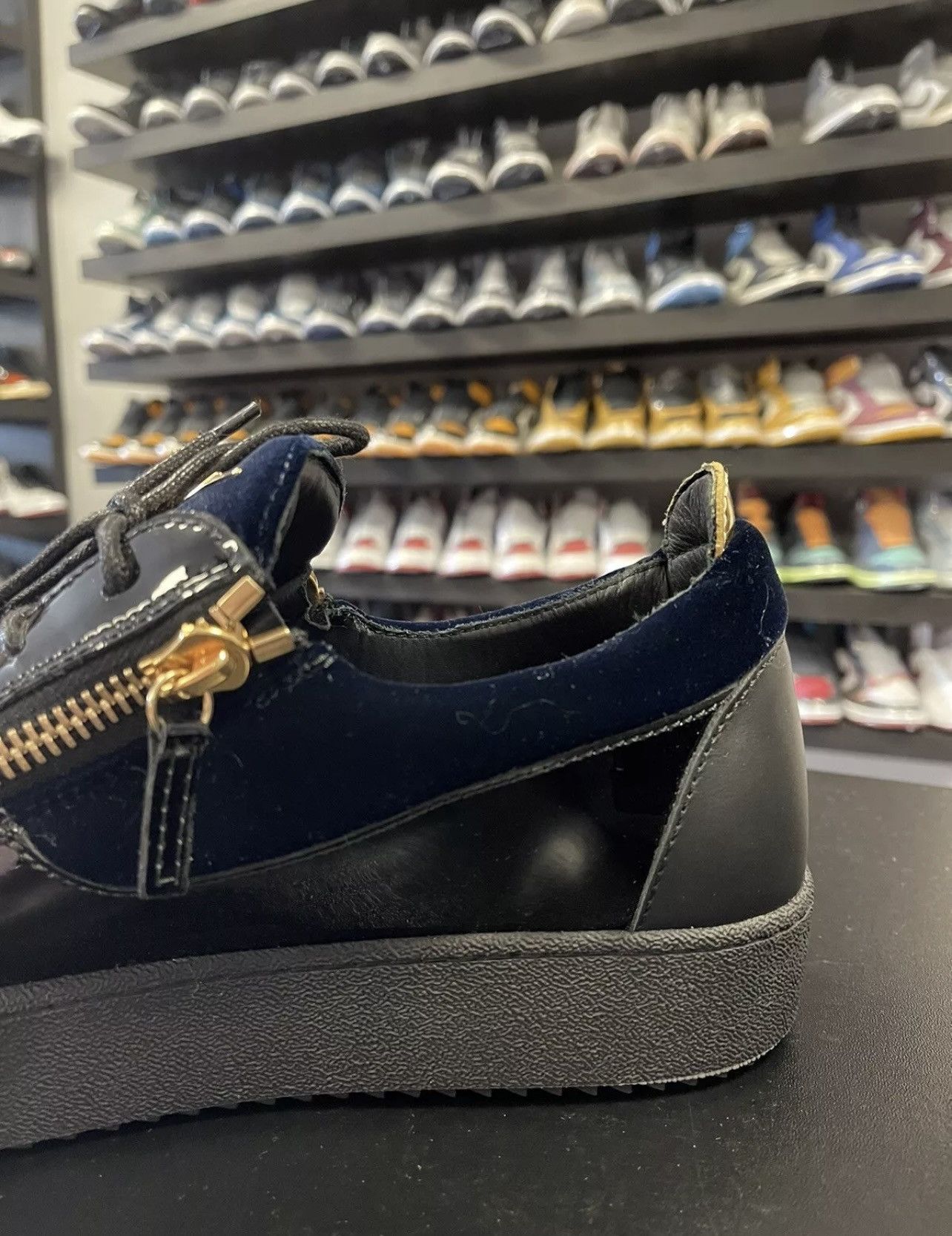 Giuseppe Zanotti Size 12 - Giuseppe Zanotti Men’s Frankie" Blue Velvet Black Size US 12 / EU 45 - 10 Thumbnail
