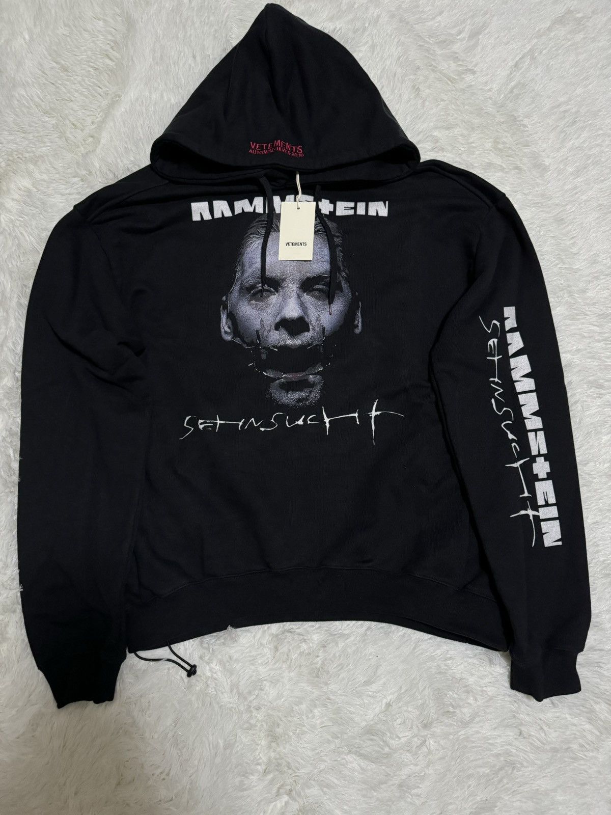 Image of Ds Vetements Rammstein Hoodie in Black, Men's (Size Small)