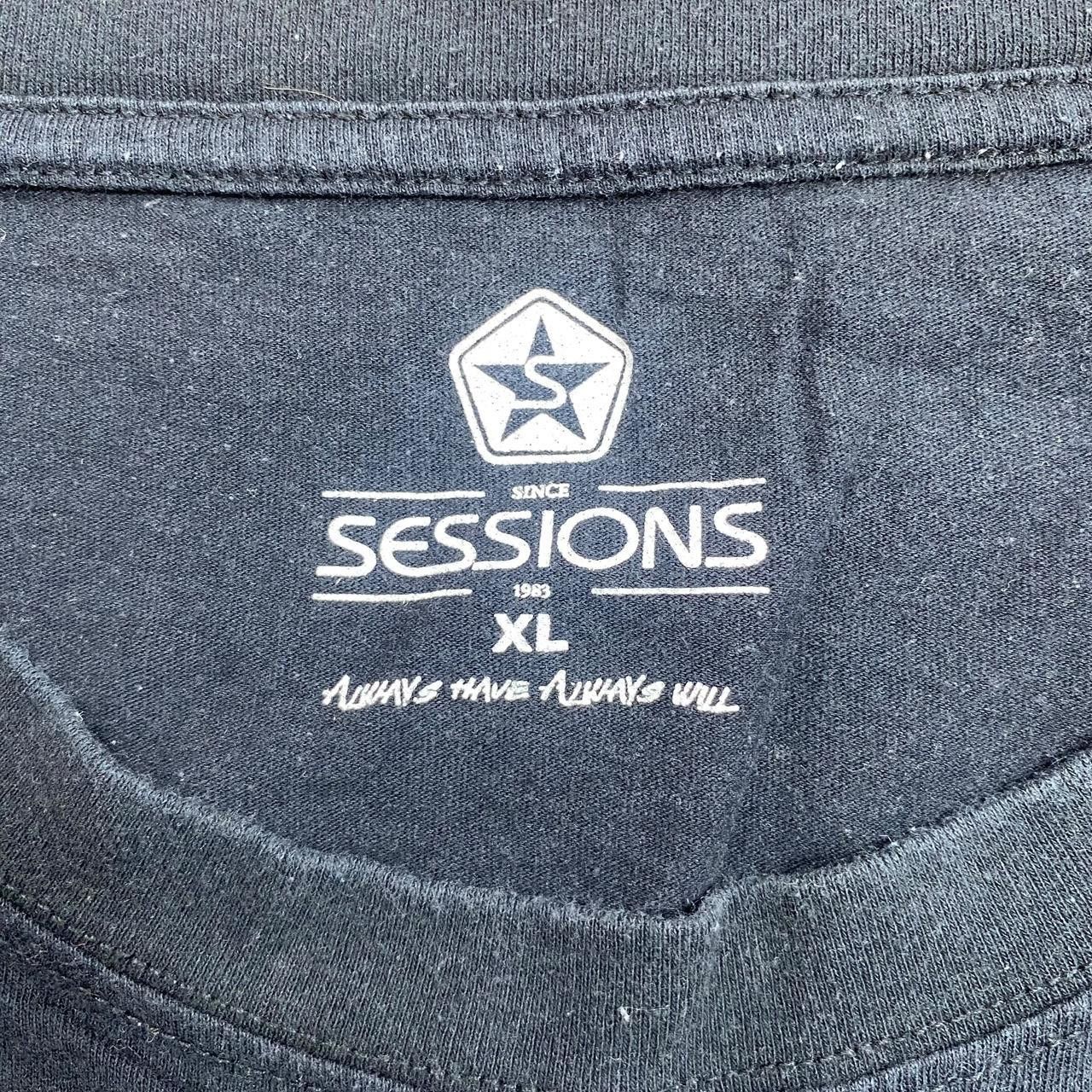Sessions Vintage SESSIONS SKATEBOARD Monogram Tee Shirt Top Box Logo Size US XL / EU 56 / 4 - 5 Thumbnail