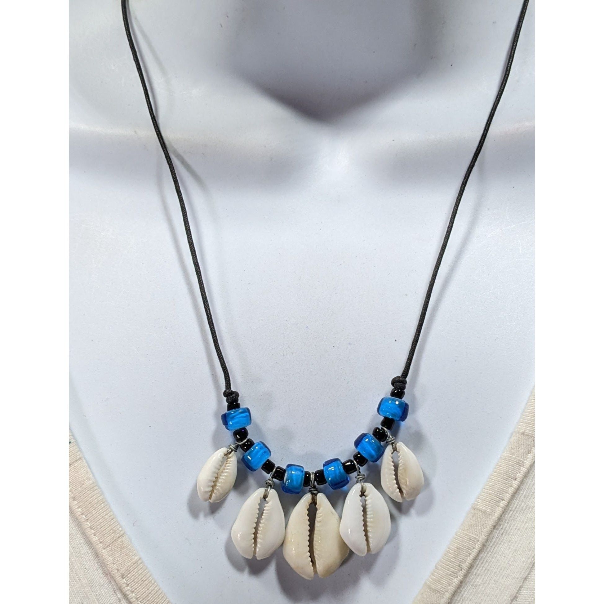 Other Vintage 90s Mermaidcore Beachy Cowrie Shell And Blue Glass N Size ONE SIZE - 4 Thumbnail