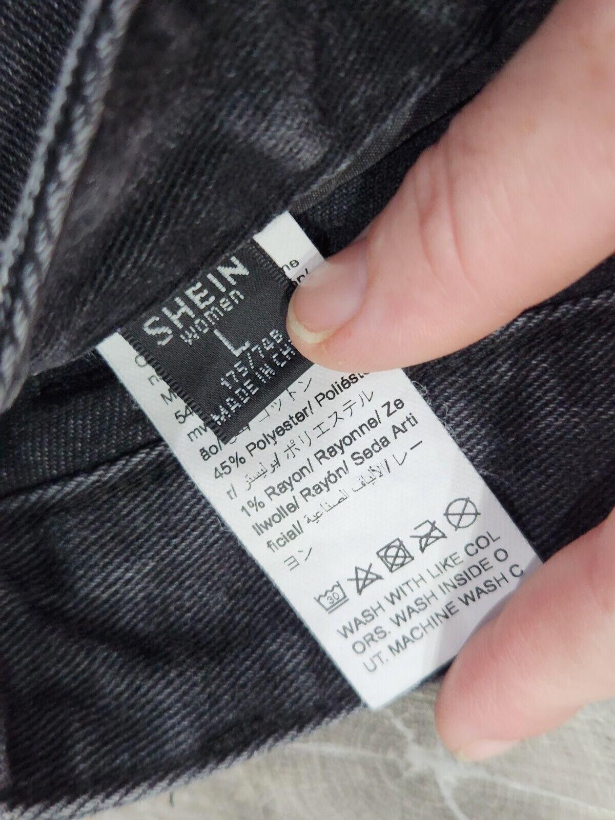 Shein Shein Shorts Large Black Jean Cut Off Distressed High Waist Size 36" / US 14 / IT 50 - 5 Thumbnail
