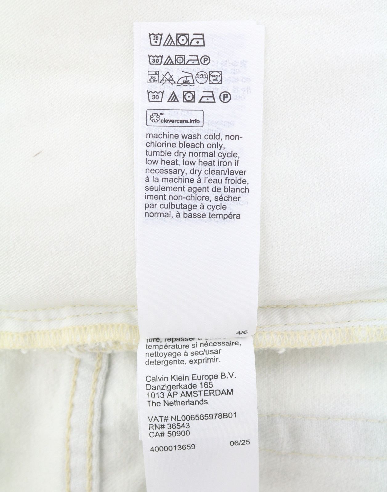 Calvin Klein W29/L32 White Faded Relaxed Straight Denim 87839 Size 29" - 9 Thumbnail