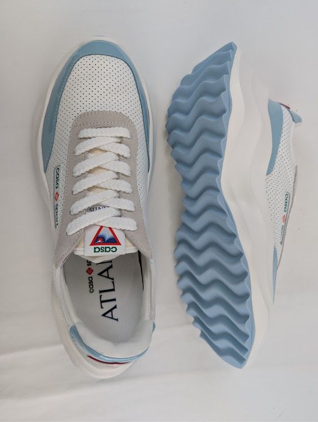 Casablanca o1rshd1 Leather Atlantis Sneaker in White / Light Blue Size US 9 / EU 42 - 25 Thumbnail