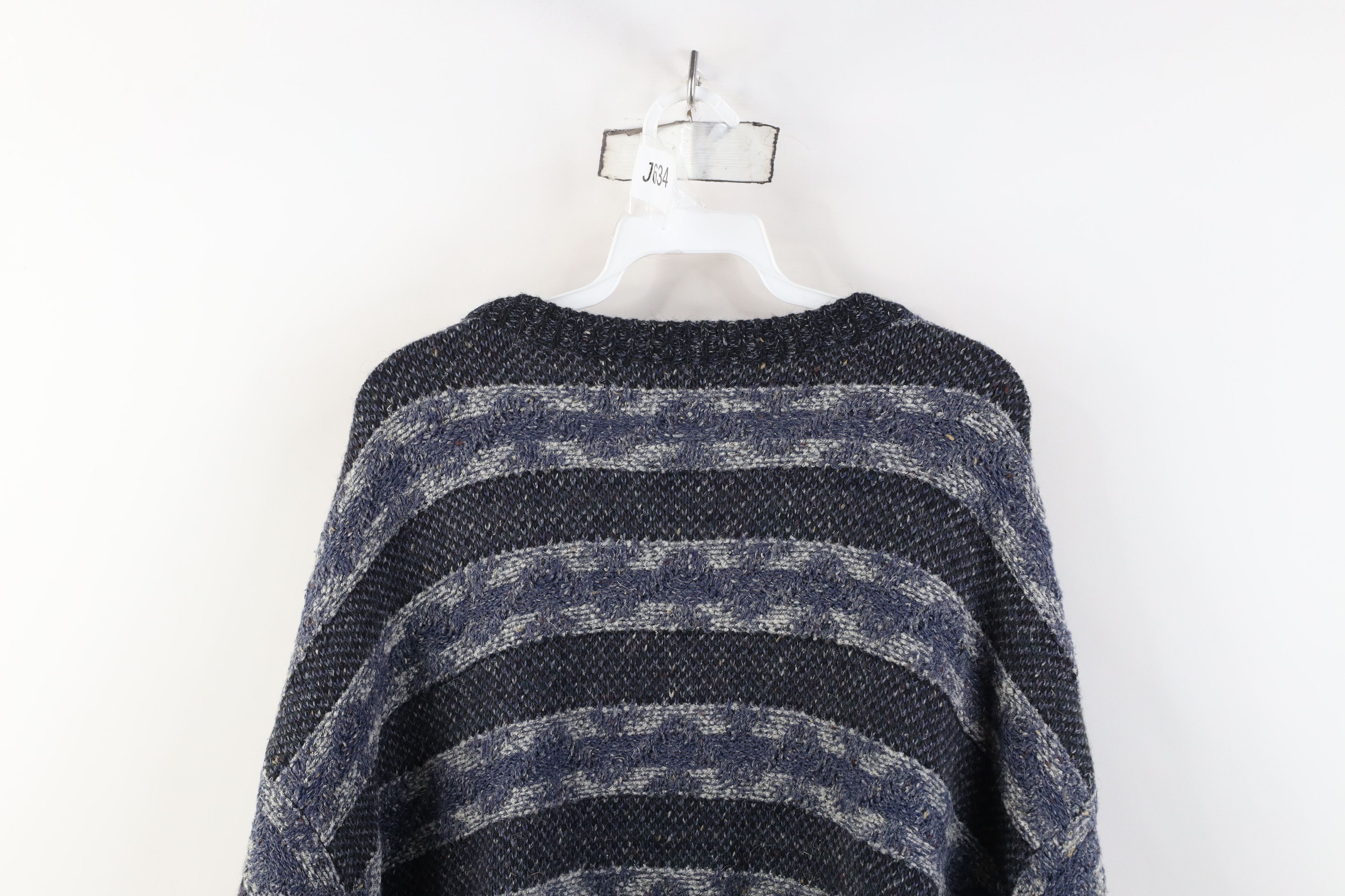 Vintage Vintage 90s Streetwear Fleck Striped Wool Blend Knit Sweater Size US XL / EU 56 / 4 - 9 Thumbnail