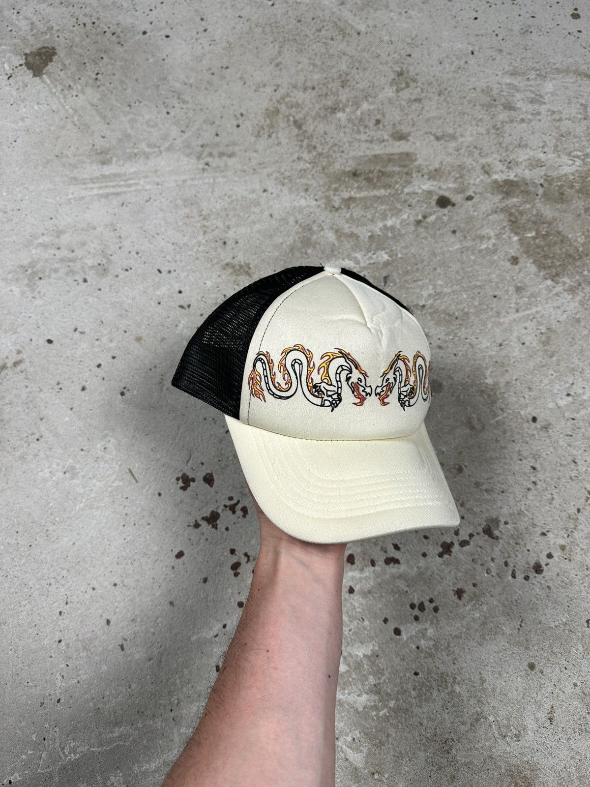 Japanese Brand Vintage Y2K Japanese Dragon Trucker Flame Hat Cap Size ONE SIZE - 1 Thumbnail