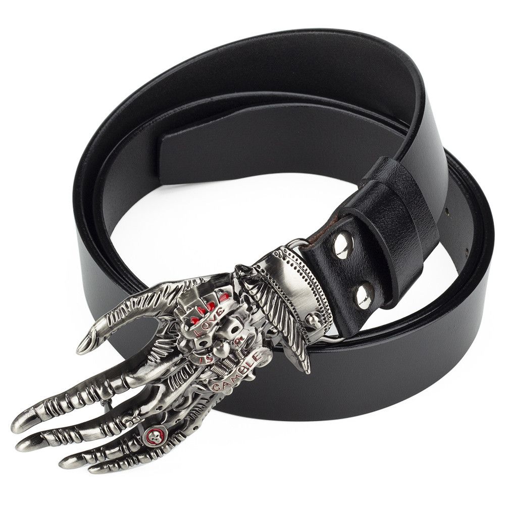 Designer Skull Punk Vintage Belt Riveted Belts Menswear Accessories Size ONE SIZE - 3 Thumbnail
