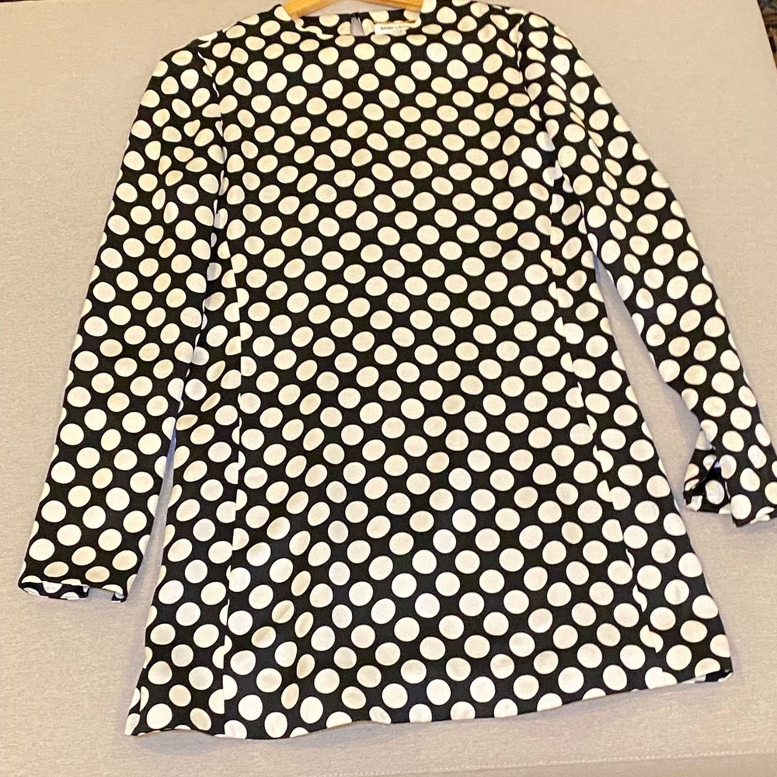 Yves Saint Laurent Yves Saint Laurent Black Polka Dot Long Sleeve Dress 40 US 8 Size M / US 6-8 / IT 42-44 - 4 Thumbnail