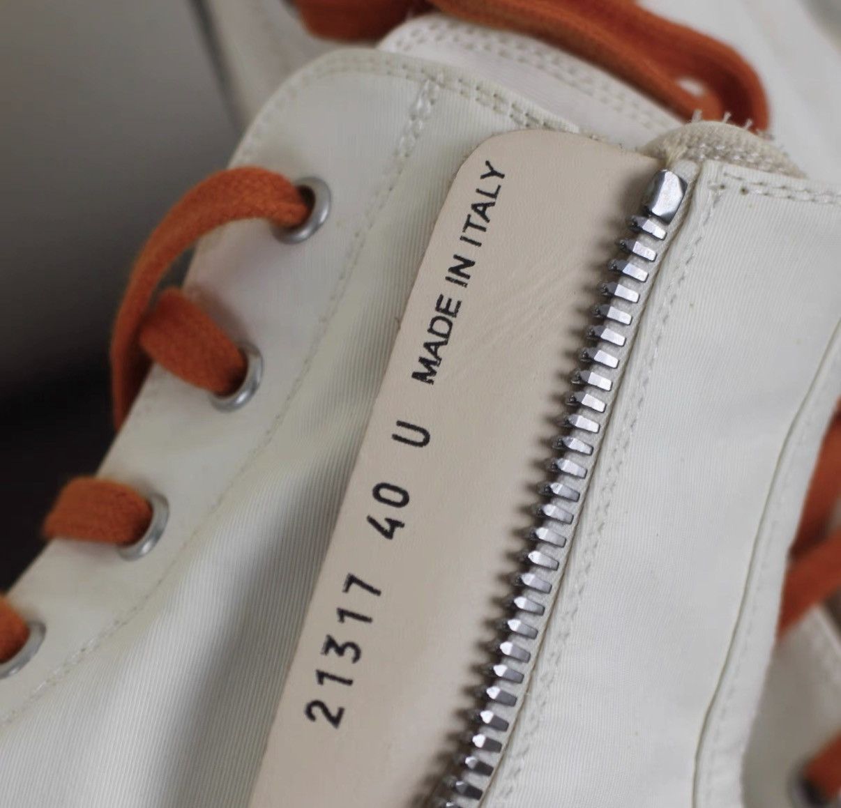Rick Owens Rick Owens DRKSHDW White & Orange High-Top Sneakers Size US 7 / EU 40 - 7 Thumbnail