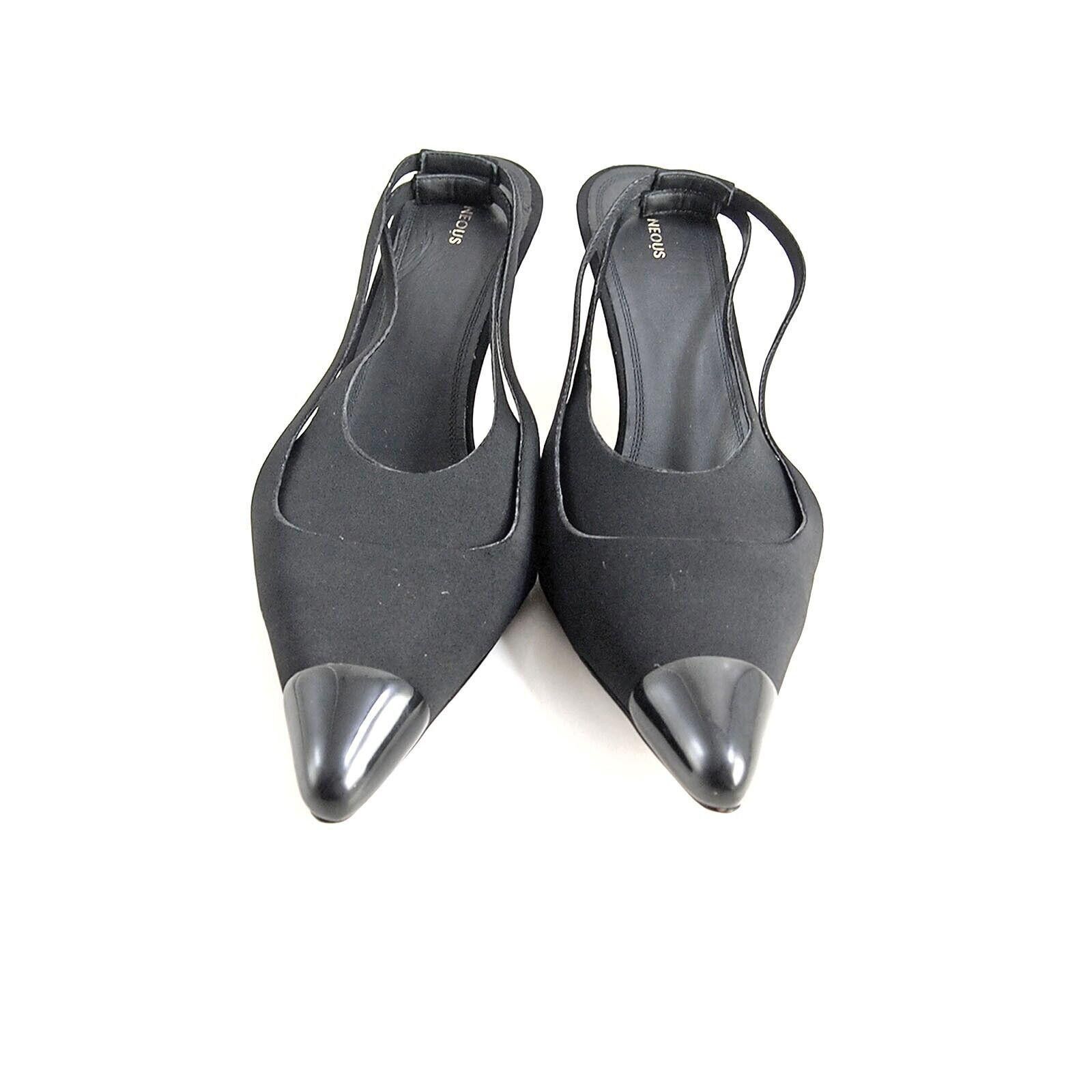 Neous Slingback Sandals Black Fabric Leather US 10 EU 40