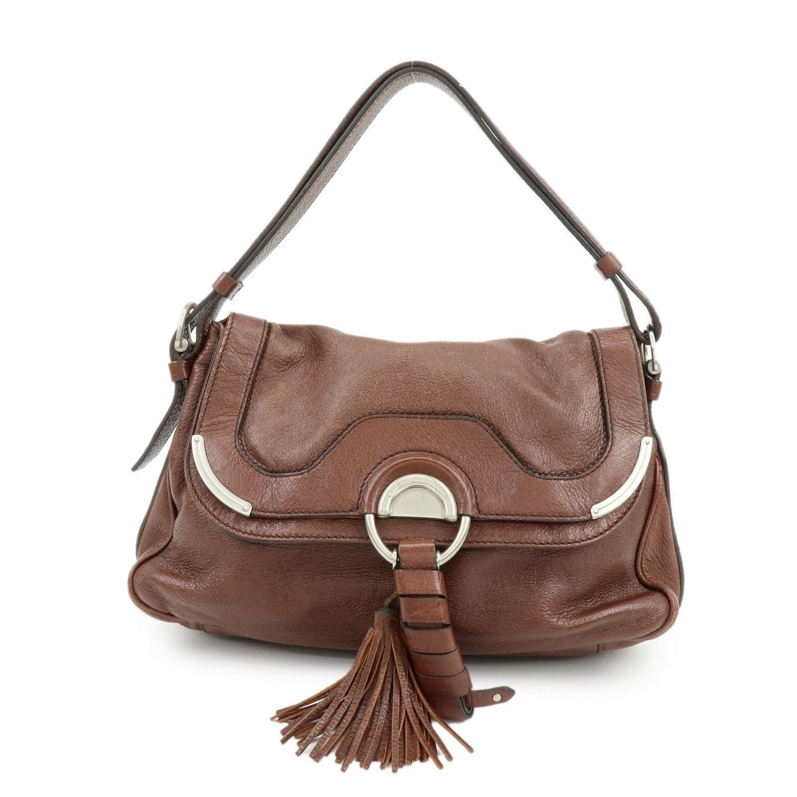Celine Celine Tassel Leather Shoulder Bag Brown Size ONE SIZE - 1 Thumbnail