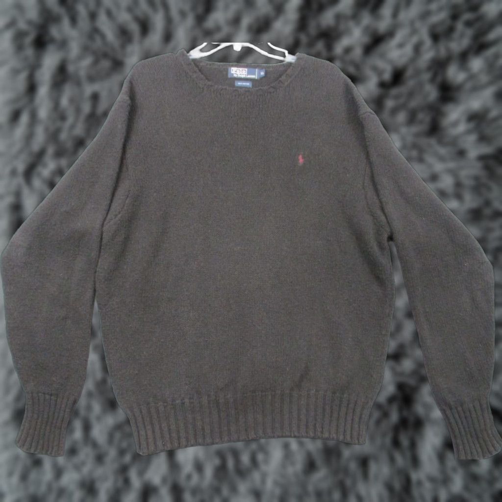 Ralph Lauren VINTAGE Polo Ralph Lauren Sweater Mens XL Black Made in Hong Kong Size US XL / EU 56 / 4 - 1 Thumbnail