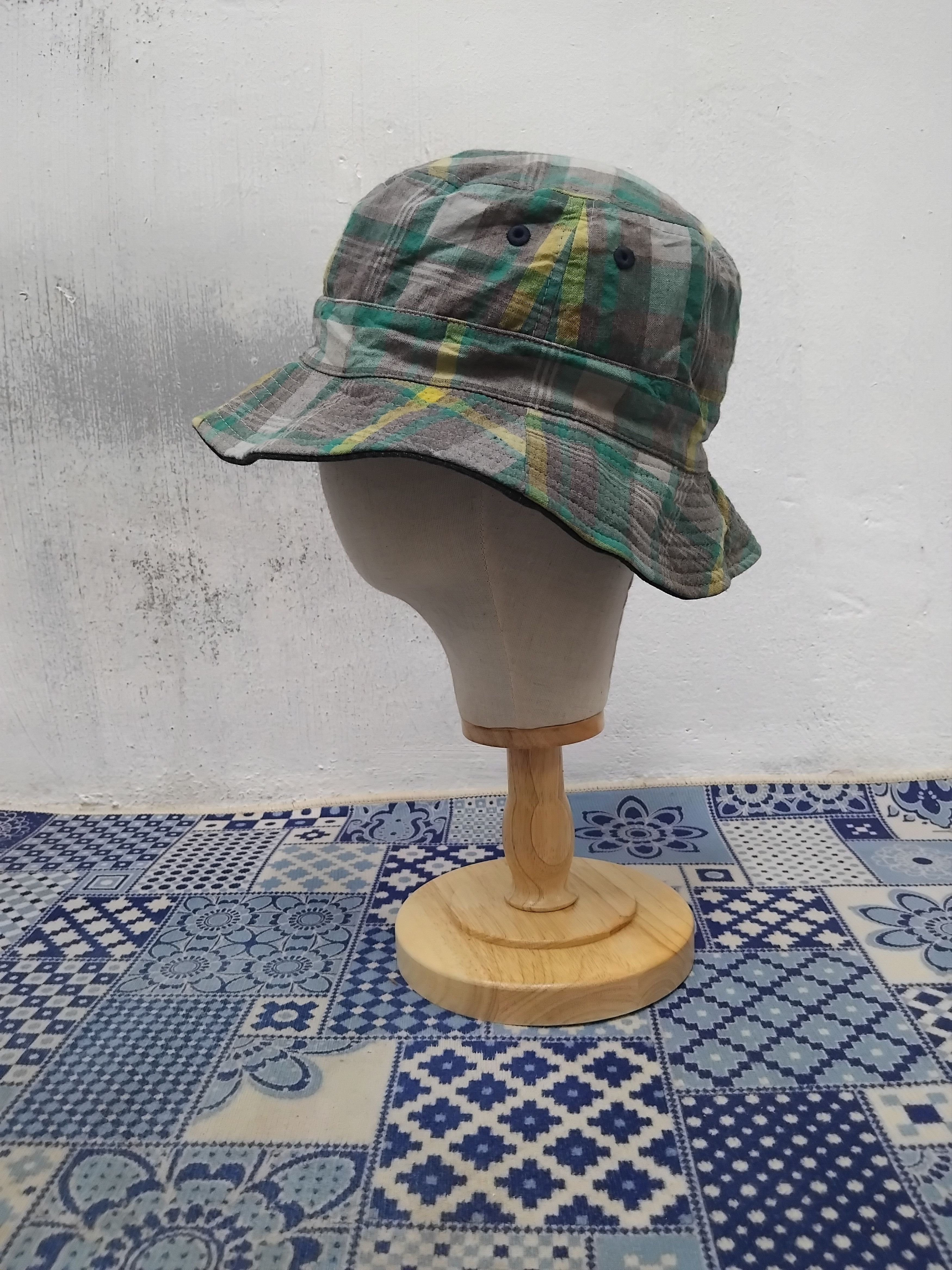 Japanese Brand Checkered green Japanese style harajuku hat Size ONE SIZE - 3 Thumbnail