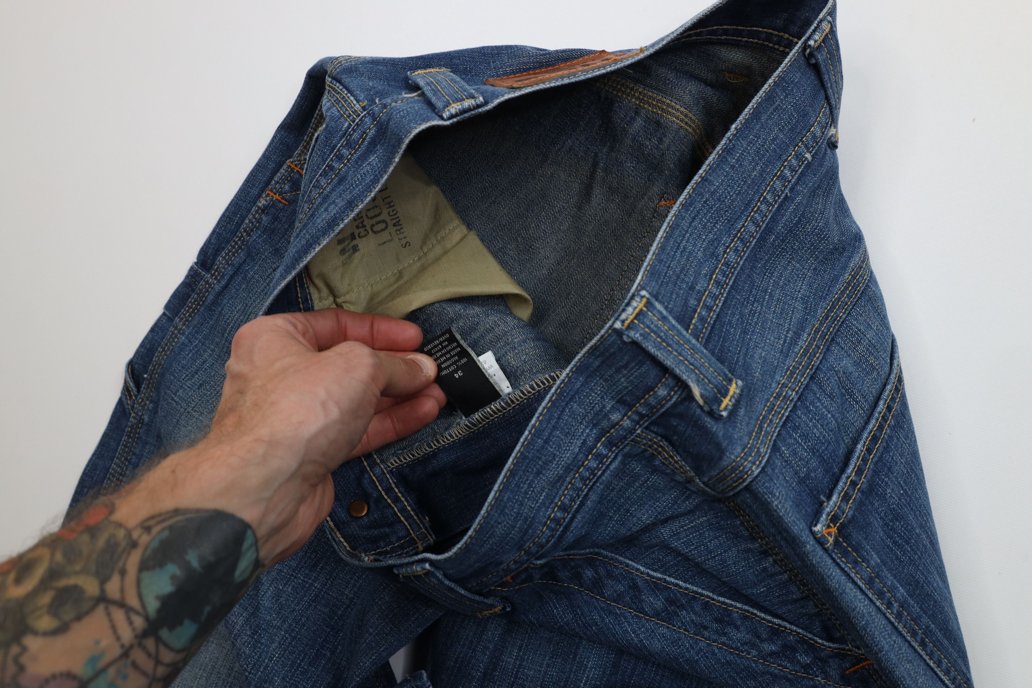 Ralph Lauren Vintage 90s Ralph Lauren Loose Wide Leg Dungaree Denim Jeans Size US 34 / EU 50 - 8 Thumbnail
