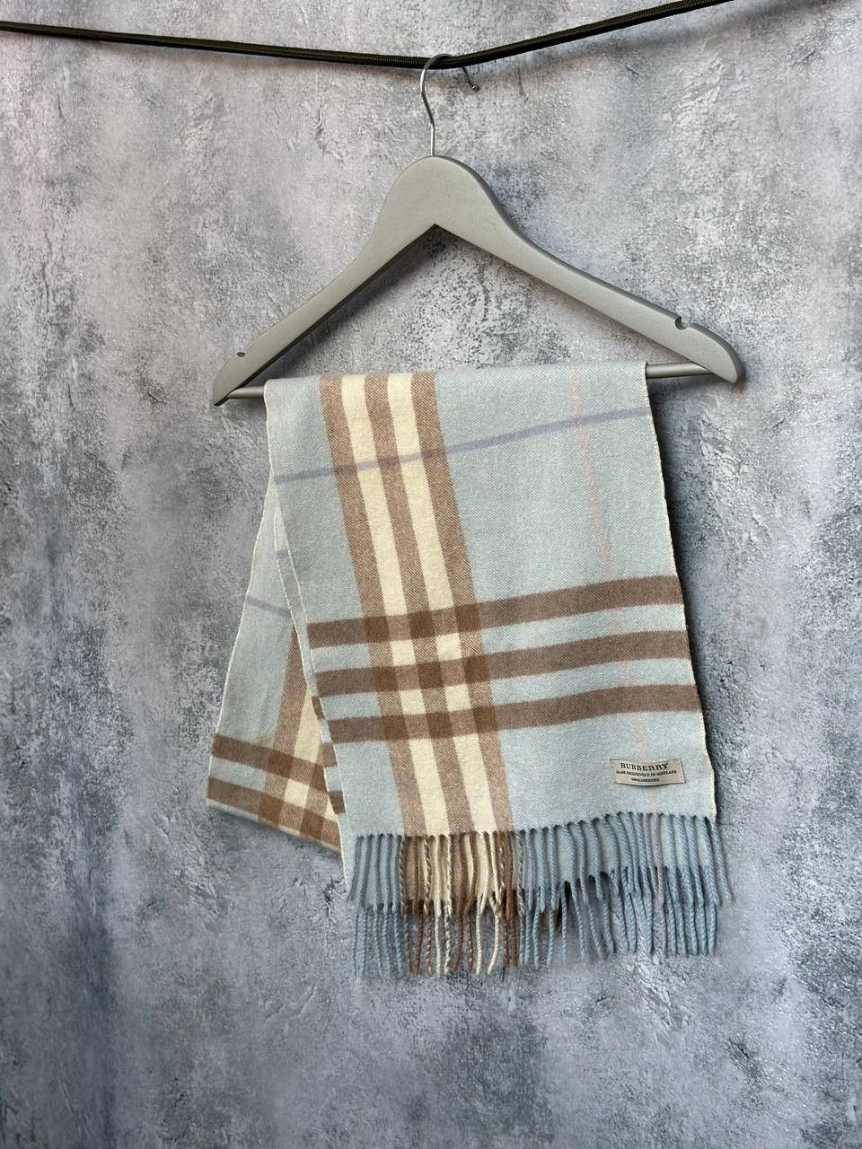 Burberry Cashmere Scarf Check Plaid Made in Scotland