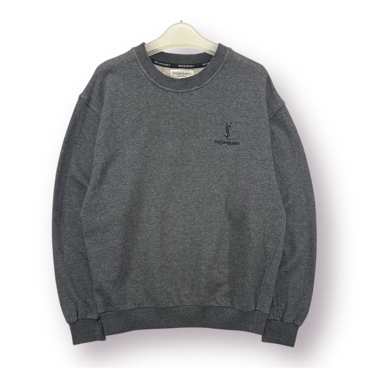 Yves Saint Laurent 🔥 YvesSaintLaurent YSL Embroided Spellout Logo Sweatshirt -M Size US S / EU 44-46 / 1 - 1 Thumbnail
