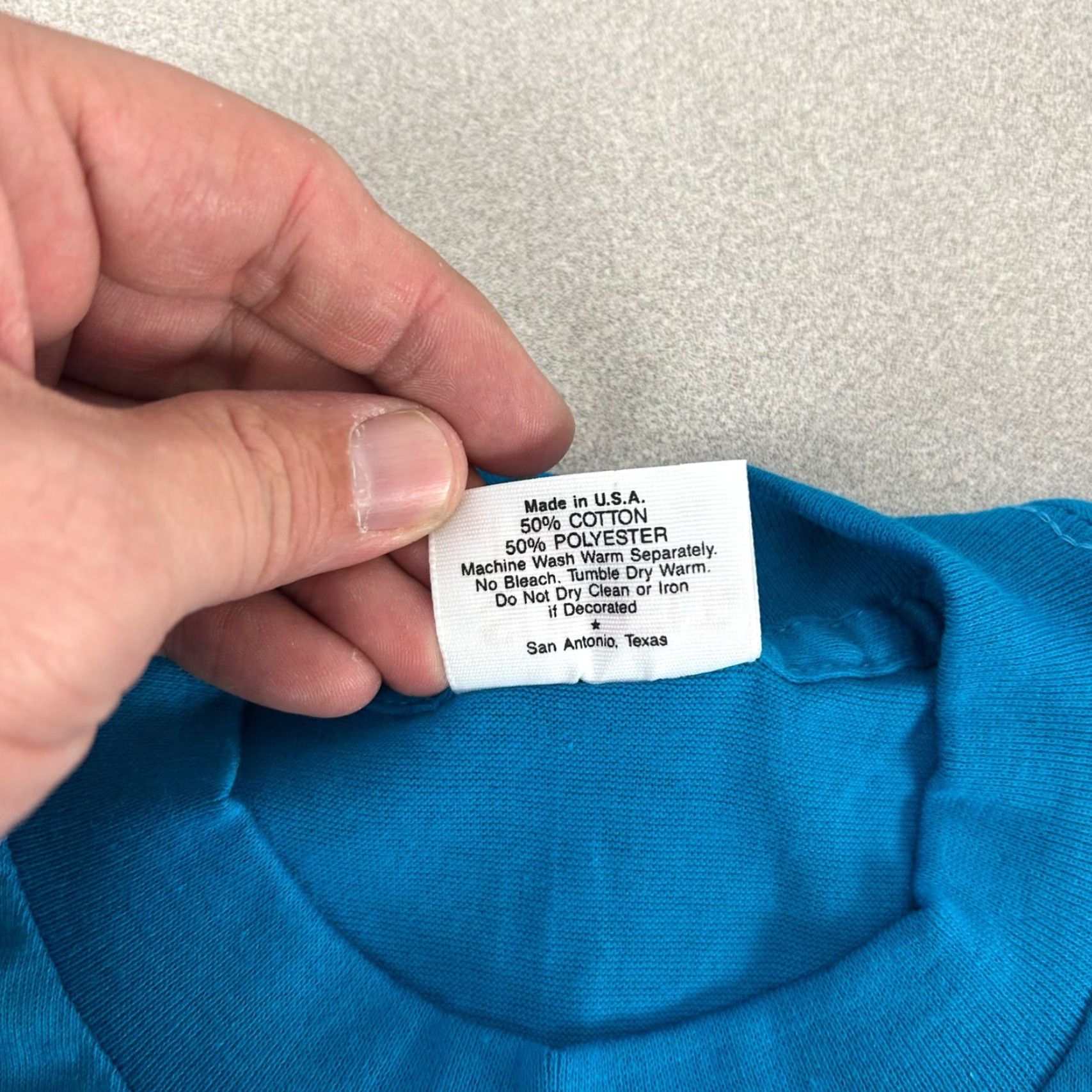 Vintage SUNBELT Sportswear Long Sleeve T-Shirt XL Unisex Adults Blue Crew Neck Cotton Polyester Made USA Size US XL / EU 56 / 4 - 4 Thumbnail
