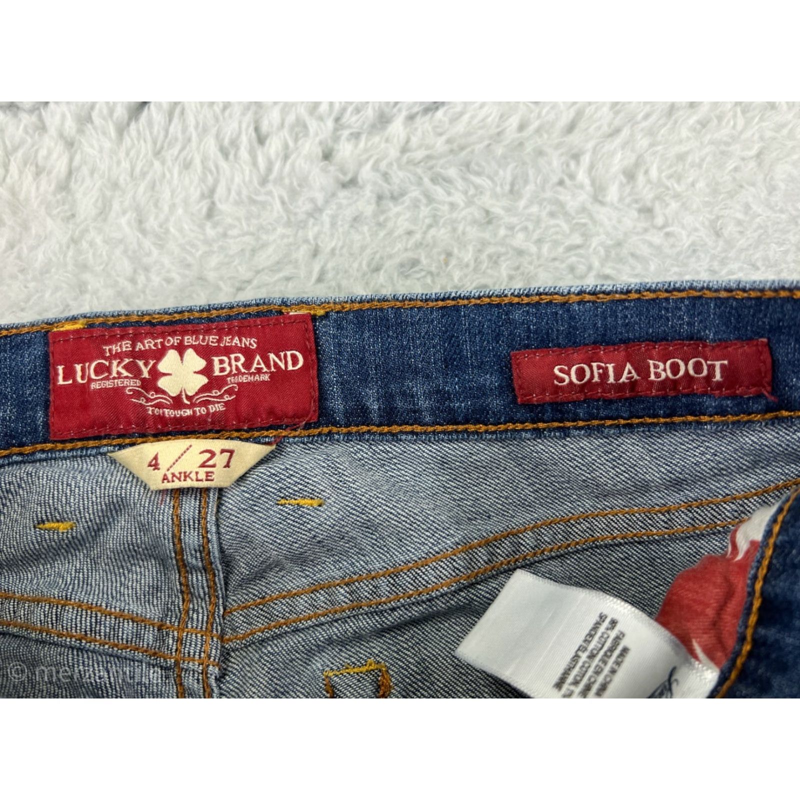 Lucky Brand Lucky Brand Jeans Women 4 Blue Denim Sofia Straight 5-Pocket Cotton Blend Stretch Size 27" / US 4 / IT 40 - 4 Thumbnail