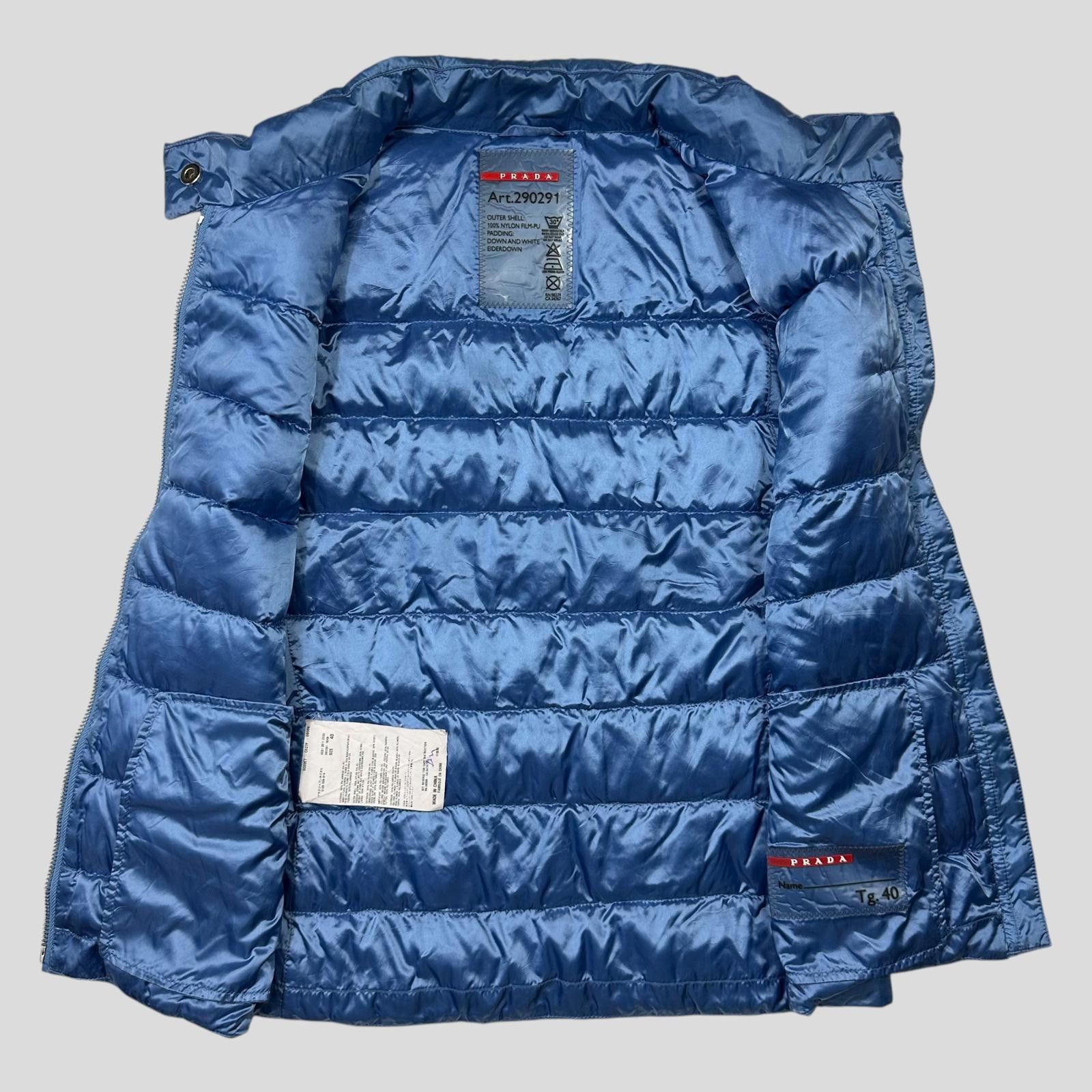 Prada Prada Milano 2011 Satin Blue Nylon Down Logo Gilet Size S / US 4 / IT 40 - 5 Thumbnail