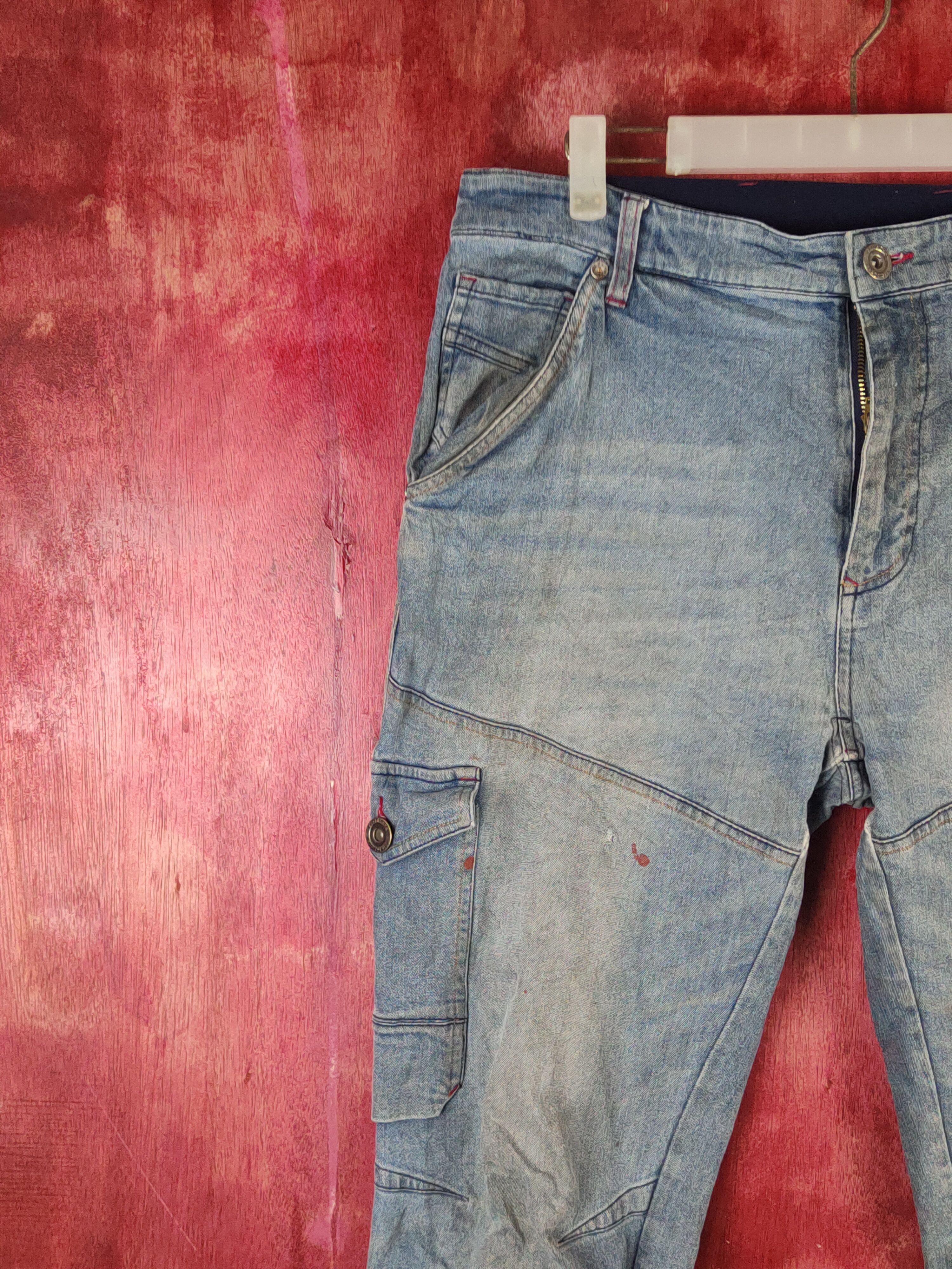 Japanese Brand FieldCore Dark Blue Faded Distressed Ripped Jeans #S2366 Size US 34 / EU 50 - 3 Thumbnail