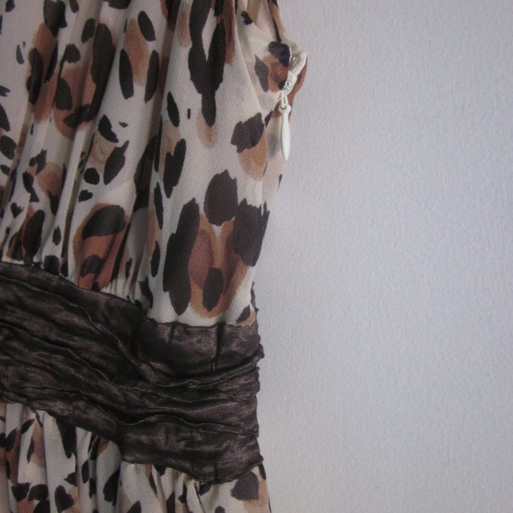 Nicole Miller Nicole Miller Collection Silk Dress Animal Print Deep V-Neck Size M / US 6-8 / IT 42-44 - 9 Thumbnail