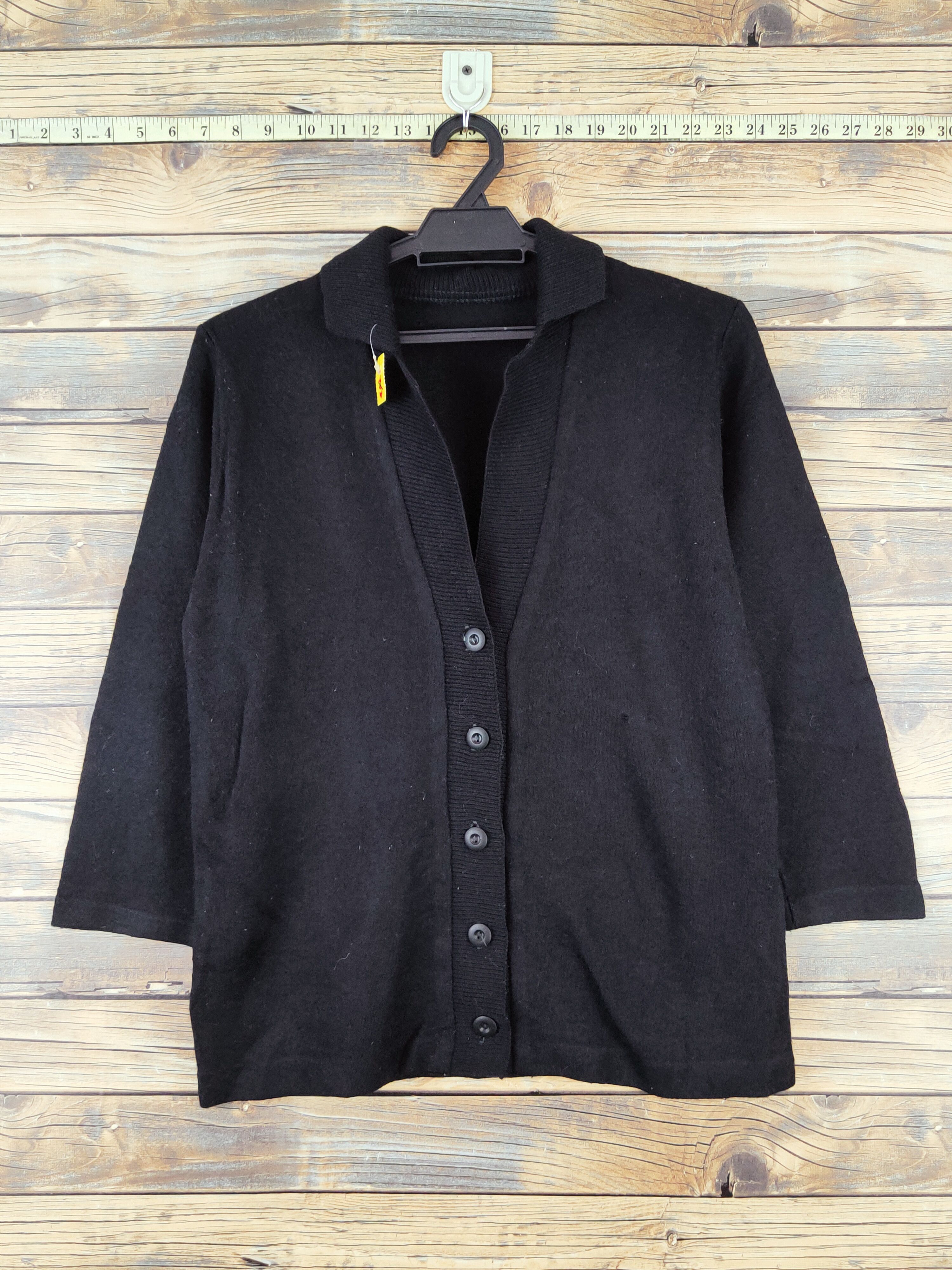 Homespun Knitwear × Japanese Brand × Vintage Japanese Brand Black Knitwear Cardigan #W980 Size S / US 4 / IT 40 - 1 Thumbnail